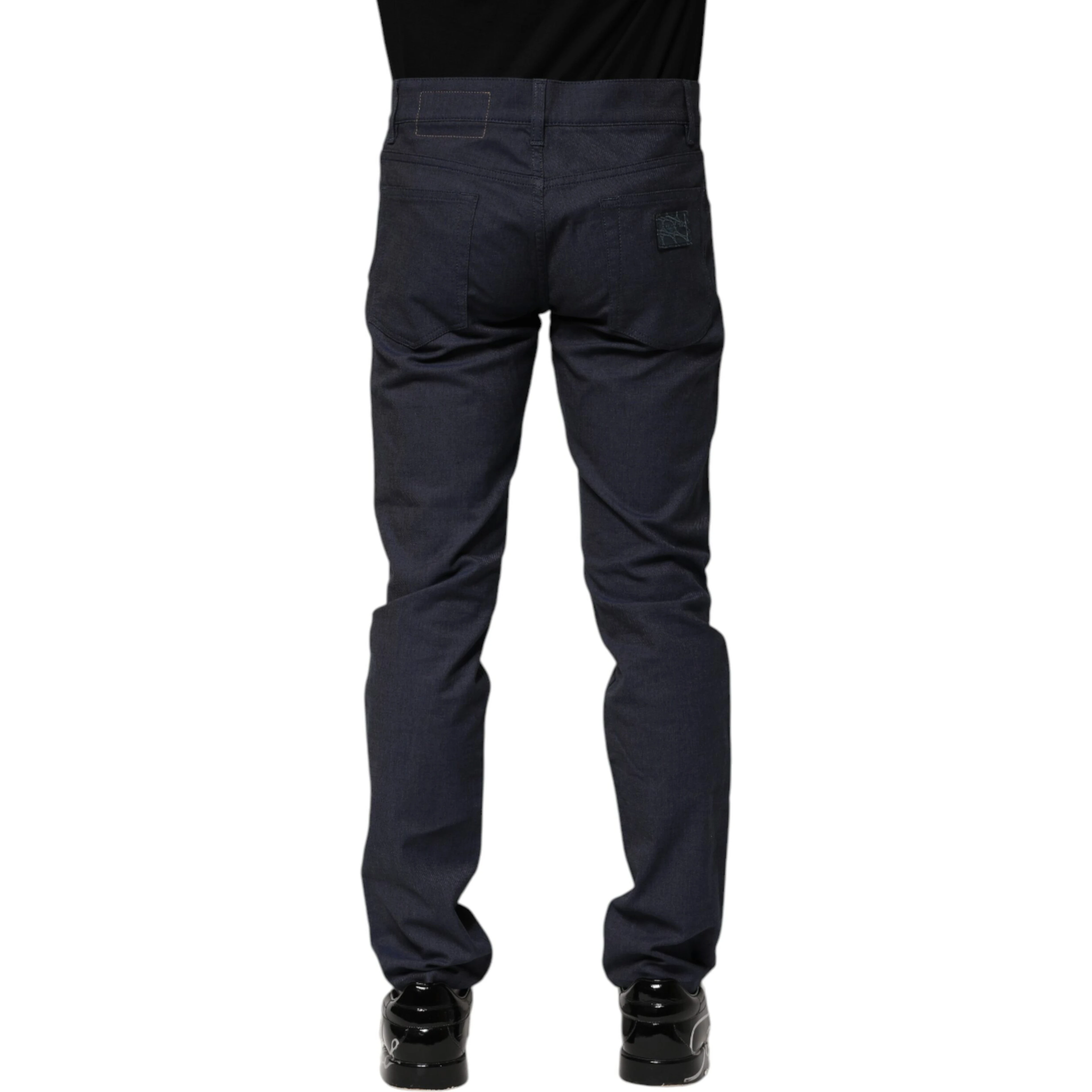 Dark Blue Cotton Skinny Denim Jeans