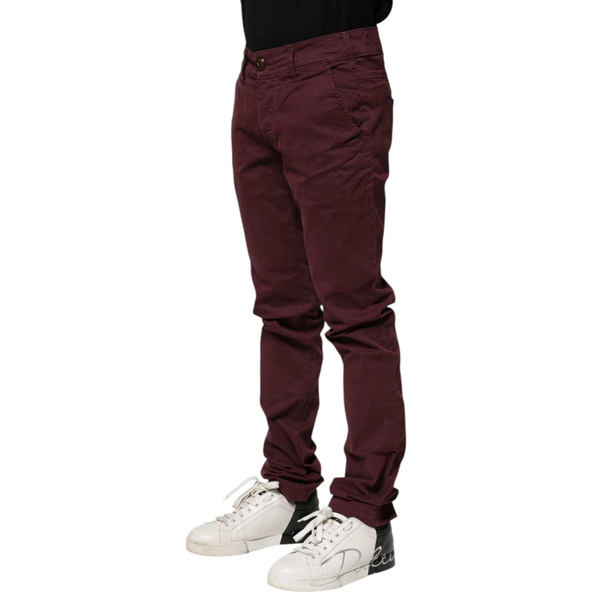 Maroon Cotton Stretch Skinny Fit Men Denim Jeans