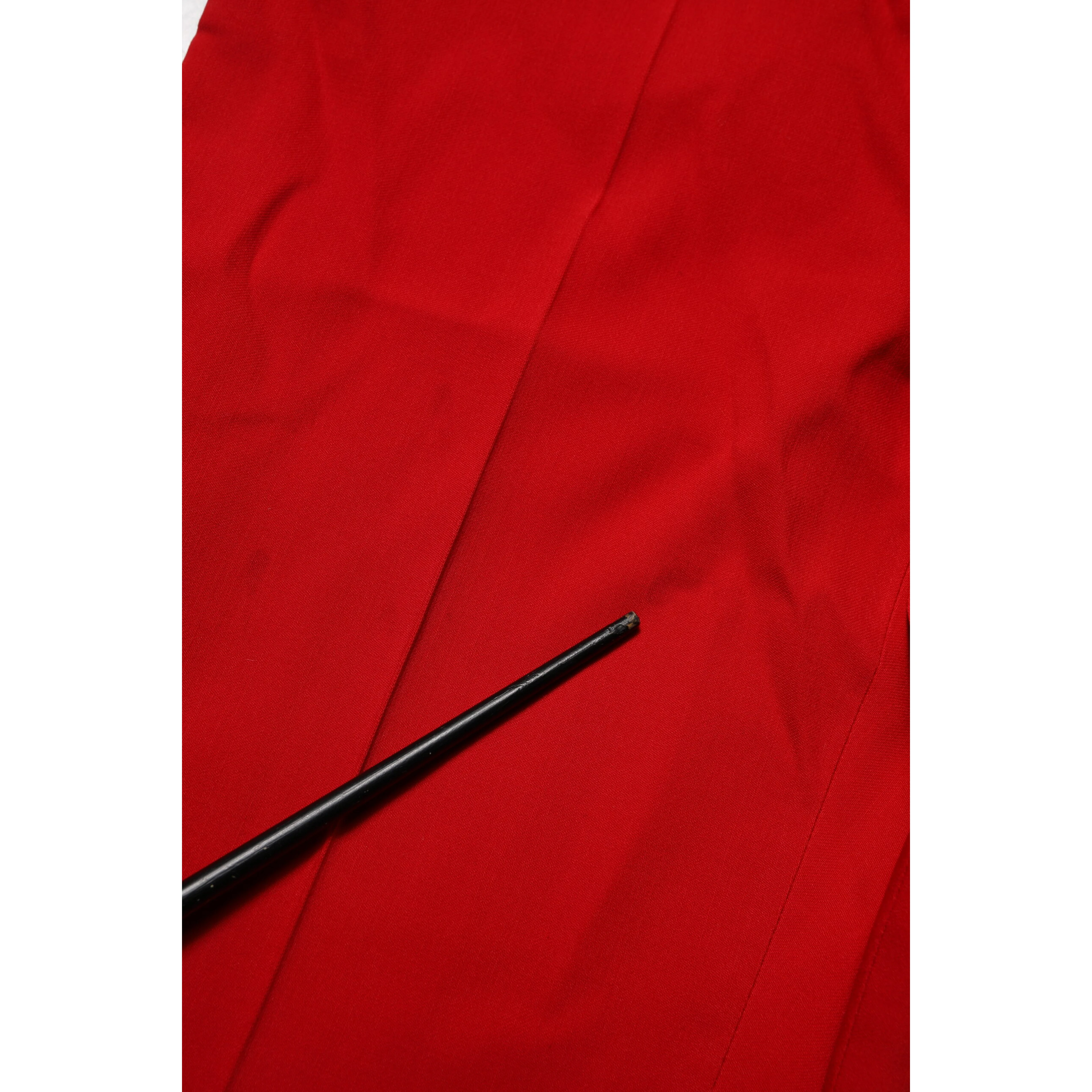 Red Wool Mid Waisted Tapered Pants