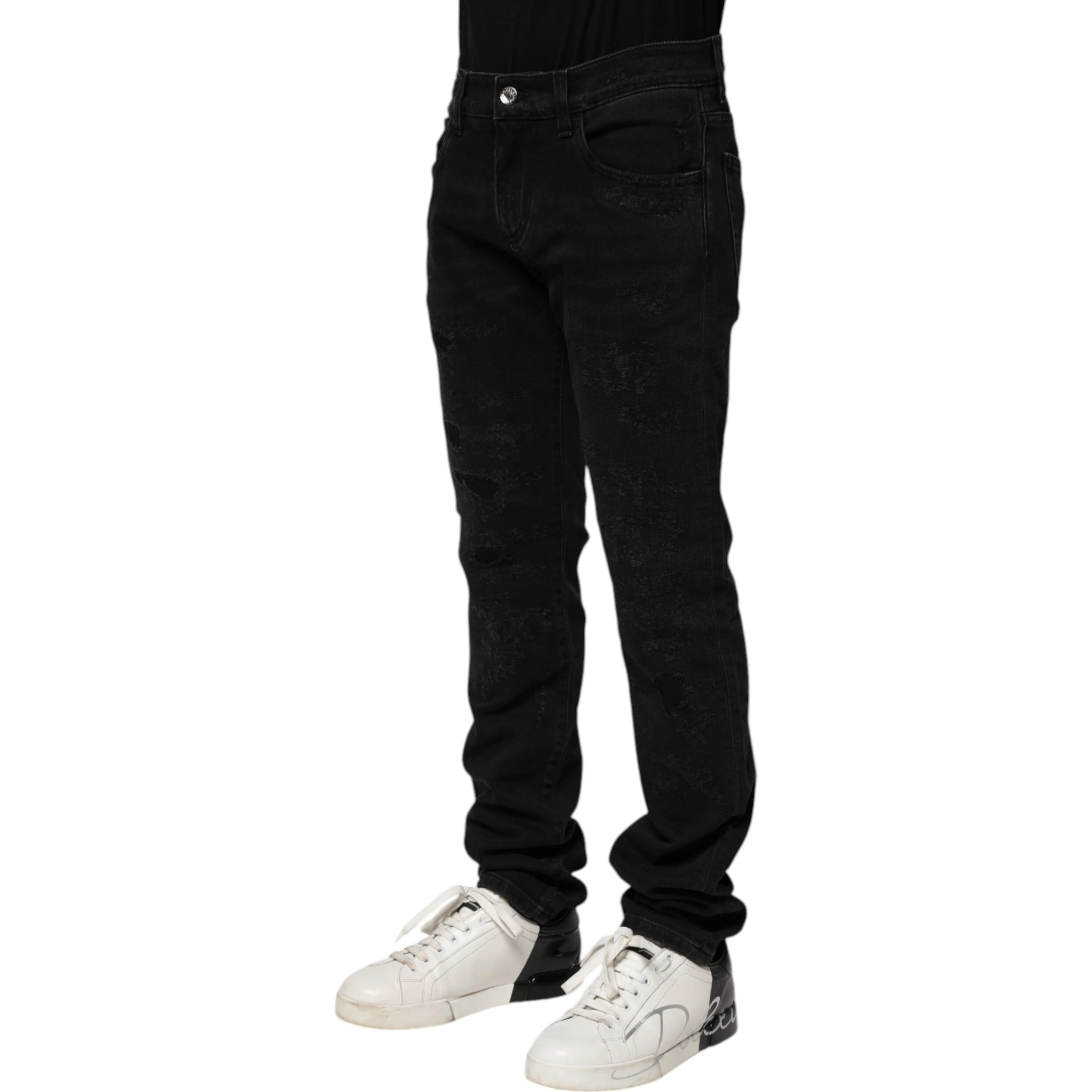 Black Cotton Skinny Men Denim Jeans