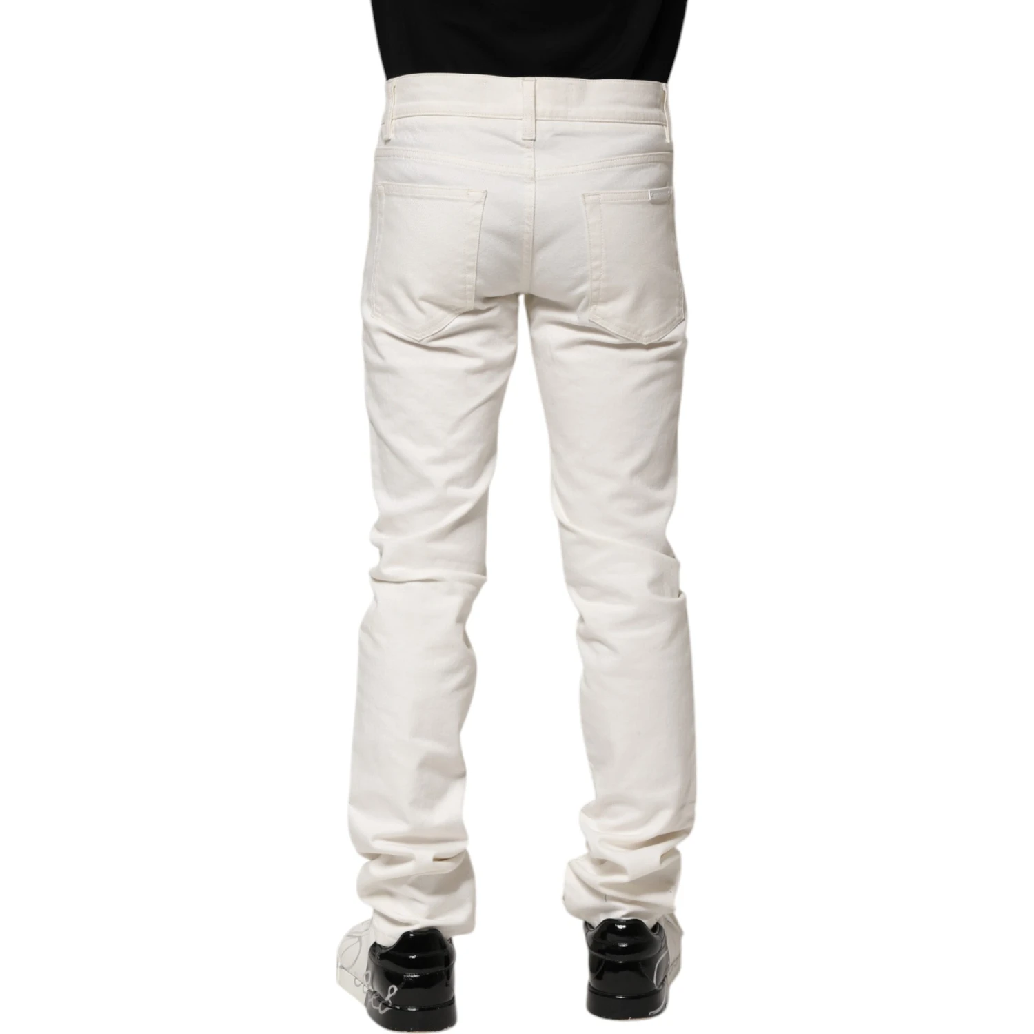 White Cotton Skinny Men Denim Jeans