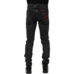 Black Cotton Skinny Men Denim Jeans