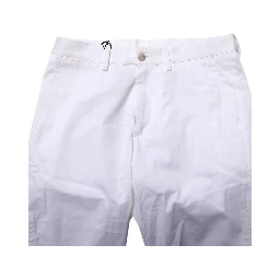 White Cotton Stretch Men Denim Bermuda Shorts