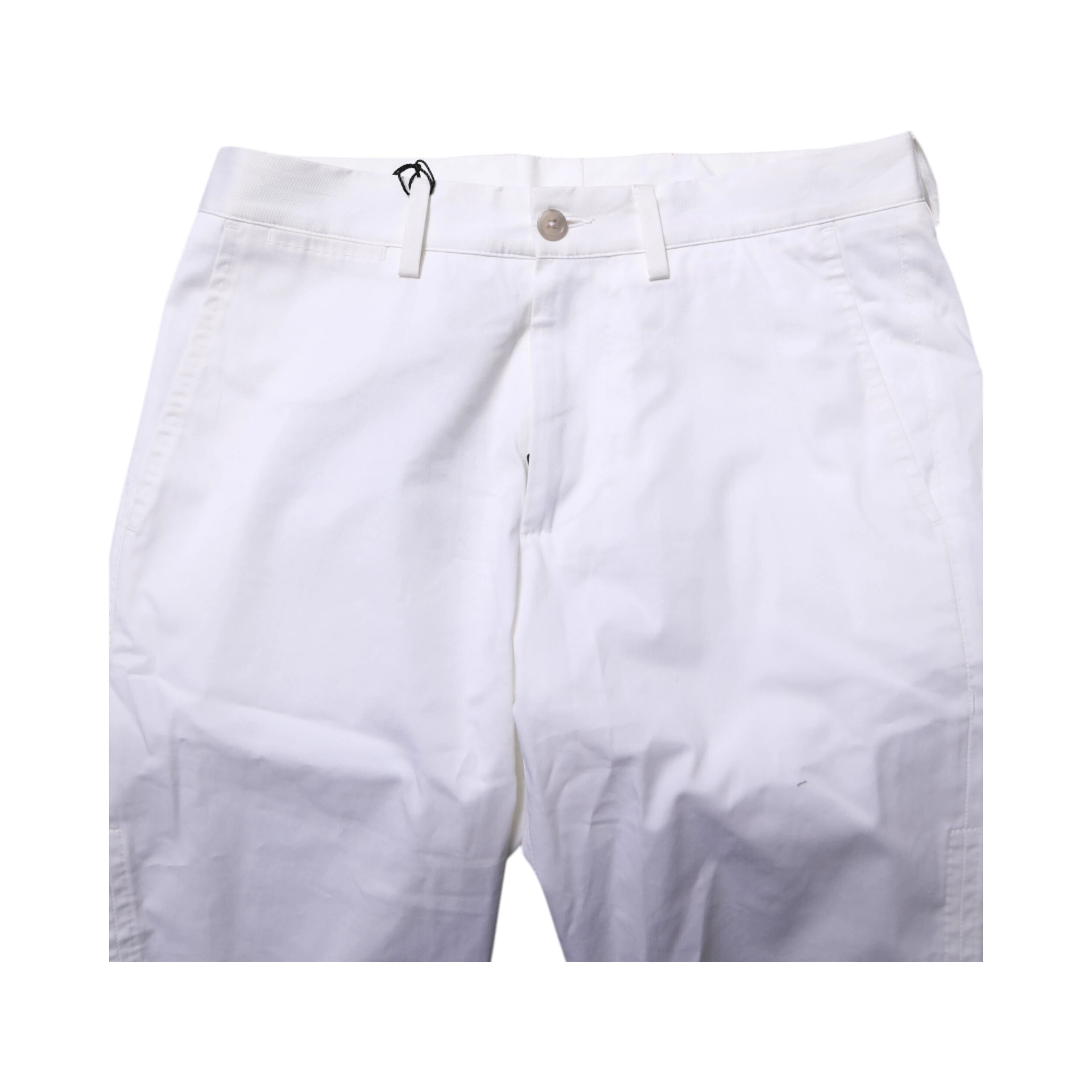 White Cotton Stretch Men Denim Bermuda Shorts