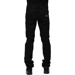 Black Cotton Skinny Men Denim Jeans