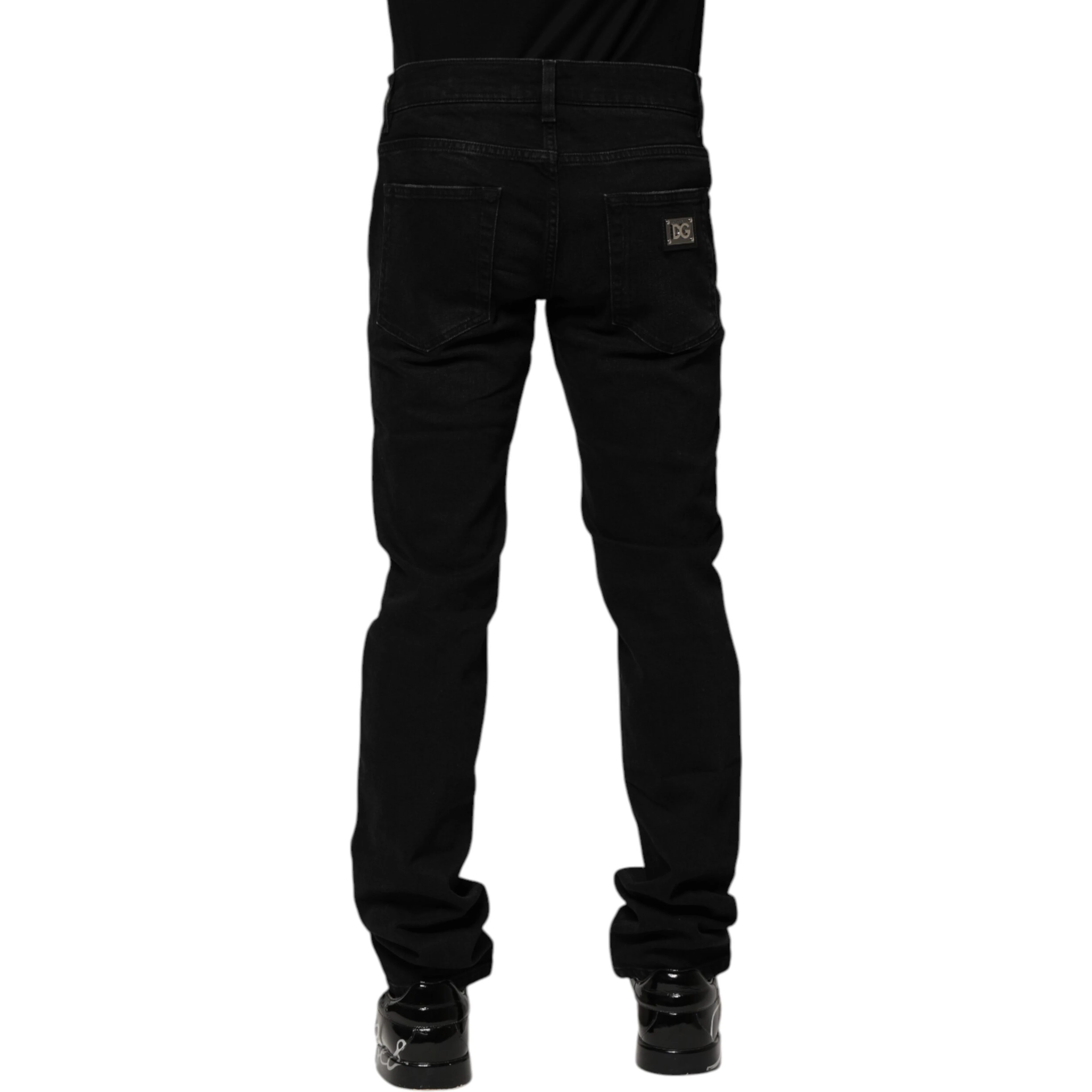 Black Cotton Skinny Men Denim Jeans