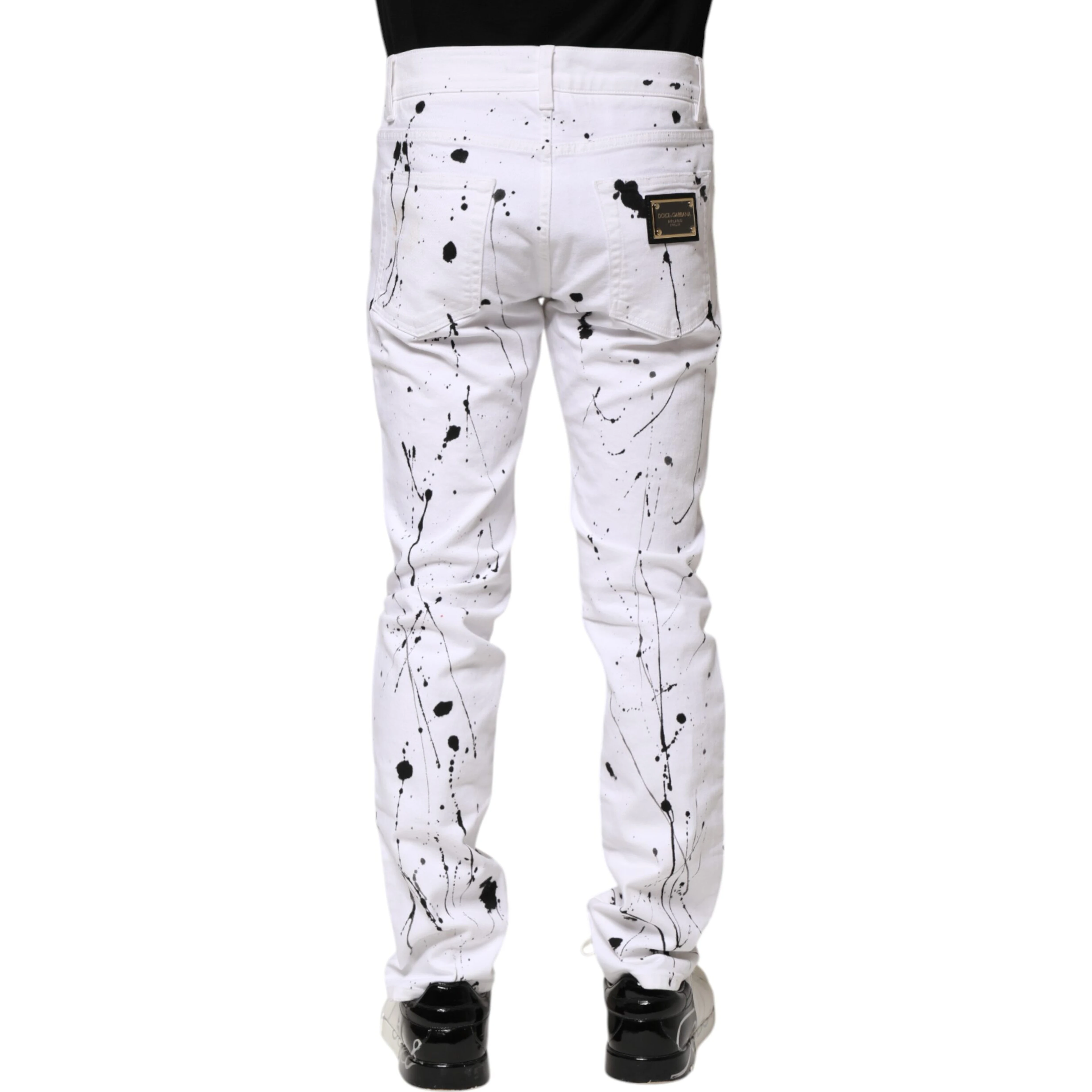 White ColorSplash Skinny Denim Jeans