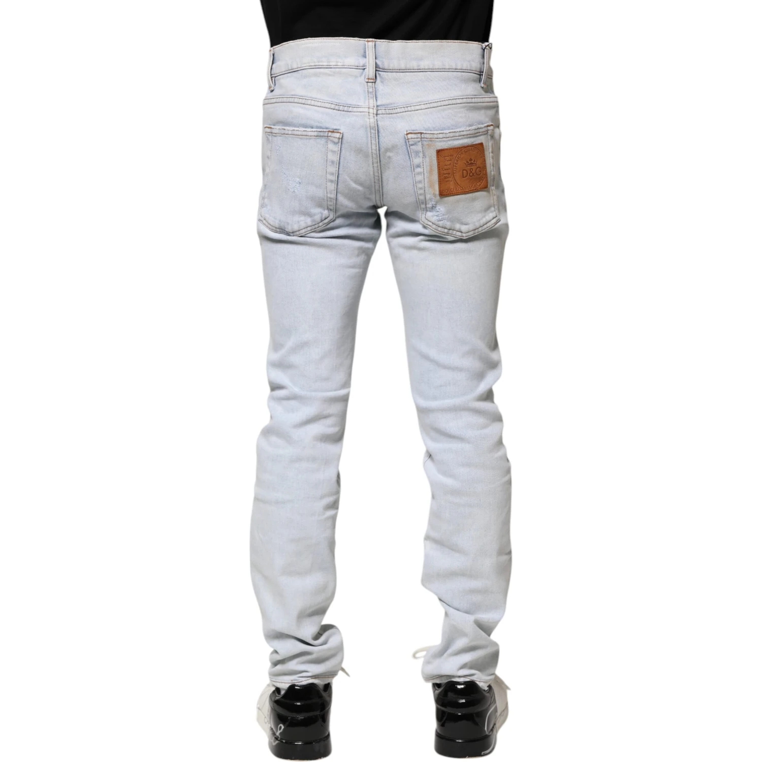 Light Blue Tattered Skinny Denim Jeans