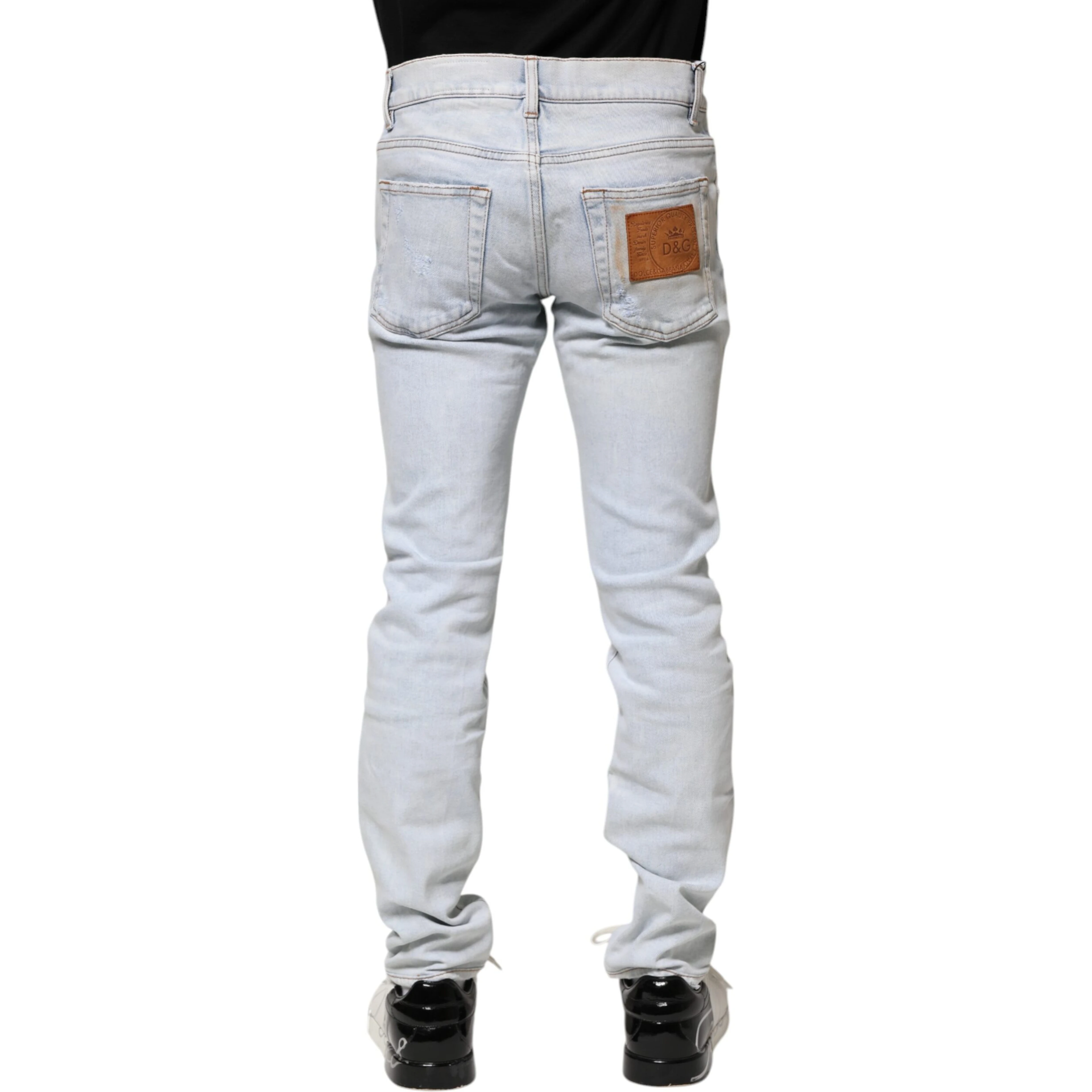Light Blue Tattered Skinny Denim Jeans