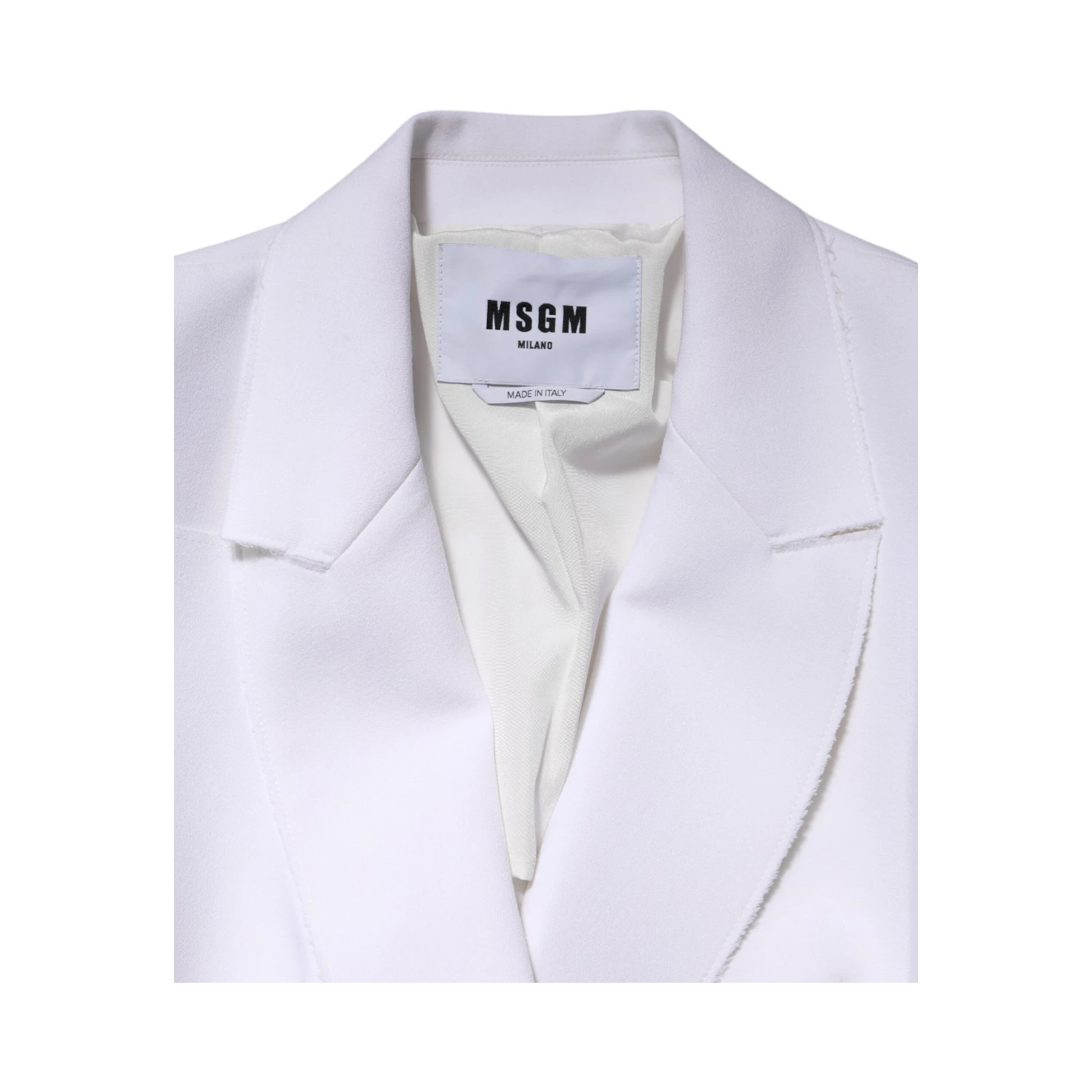 White Polyester Long Sleeves Ruffled Wrap Jacket