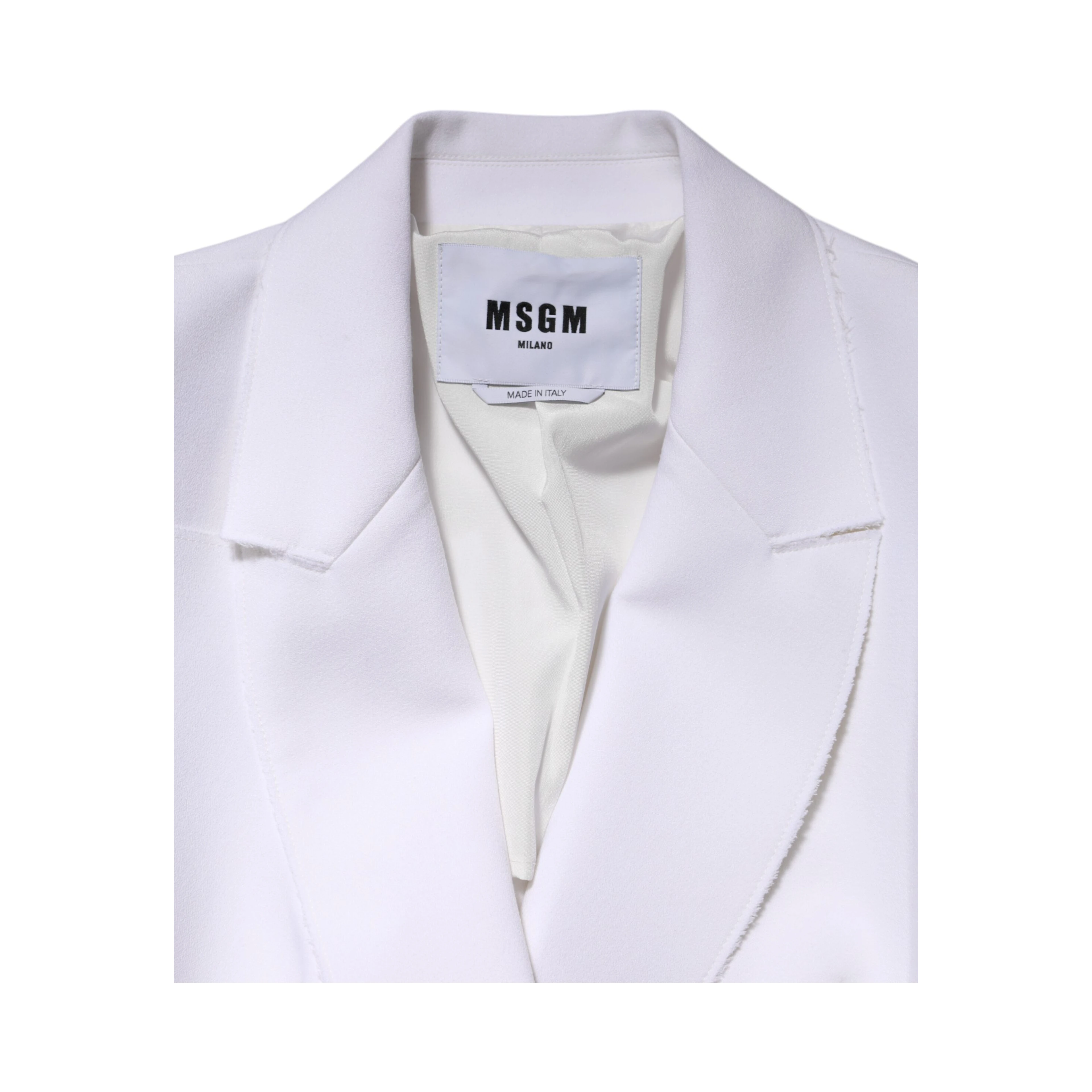 White Polyester Long Sleeves Ruffled Wrap Jacket