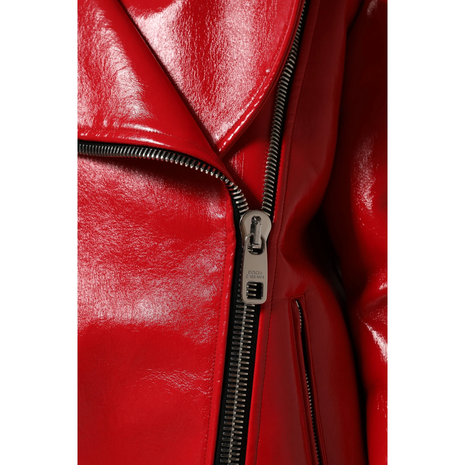 Red Lambskin Full Zipper Jacket