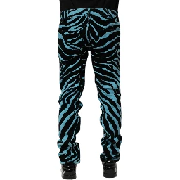 Blue Black Stripes Skinny Denim Jeans