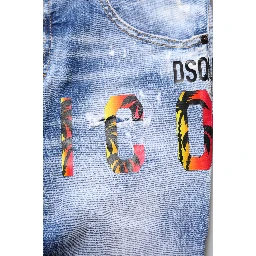 Blue Washed Cotton Mid Waist Skinny Denim Jeans