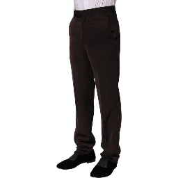 Dark Brown Mid Waist Dress Formal Pants