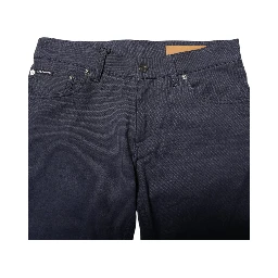 Dark Blue Cotton Skinny Denim Jeans
