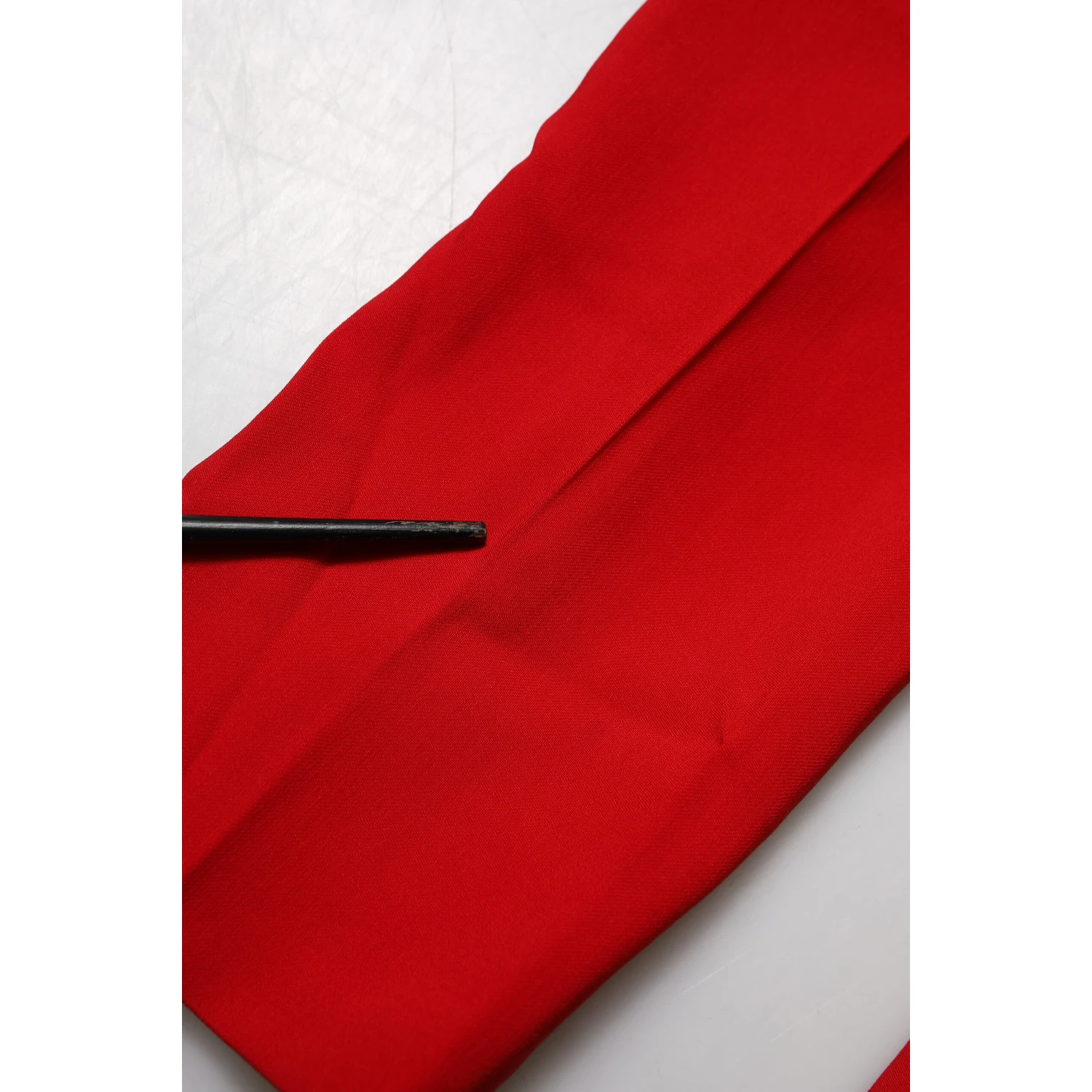 Red Wool Mid Waisted Tapered Pants