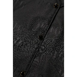 Black Silk DG Embroidery Long Sleeves Top