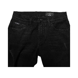 Black Cotton Skinny Men Denim Jeans
