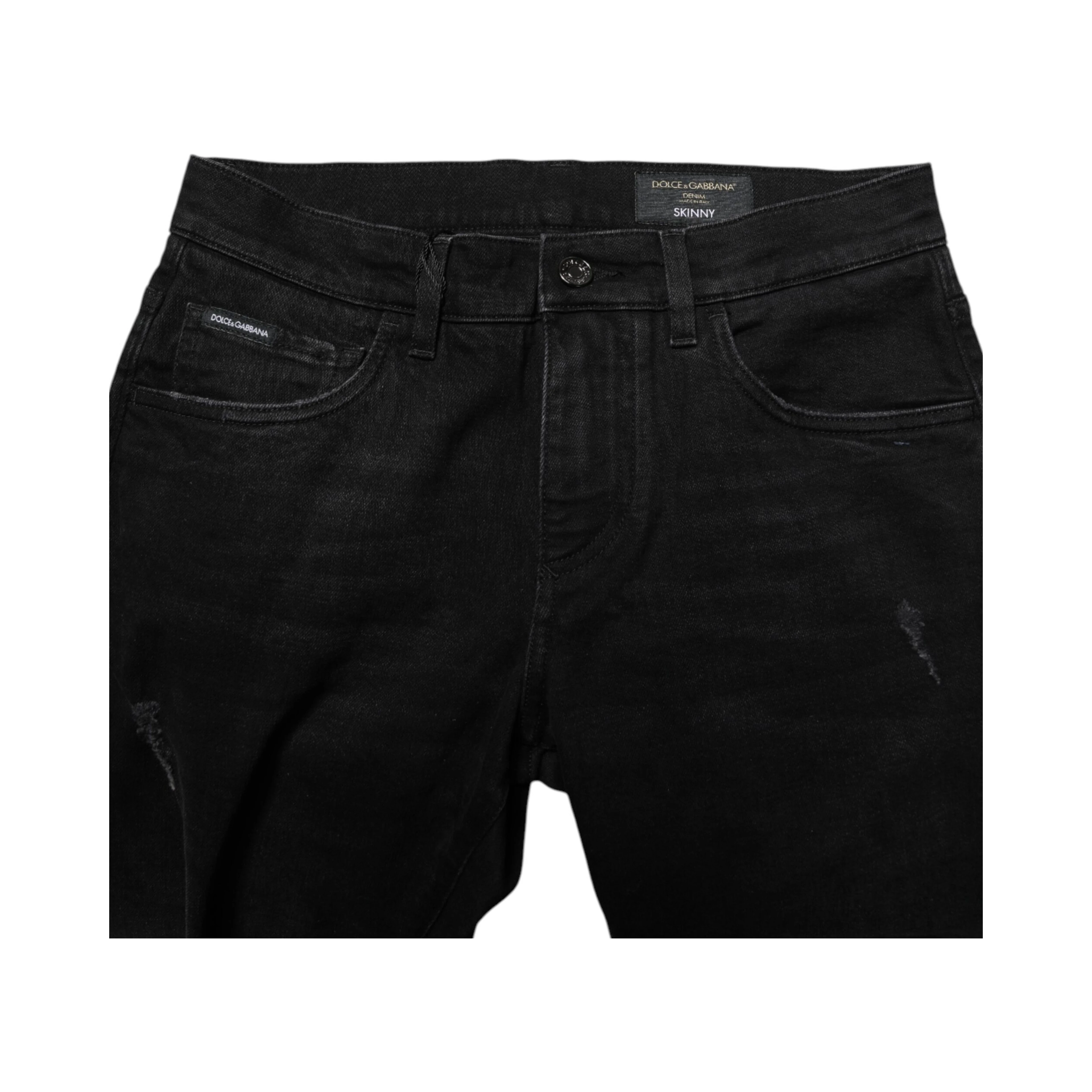 Black Cotton Skinny Men Denim Jeans