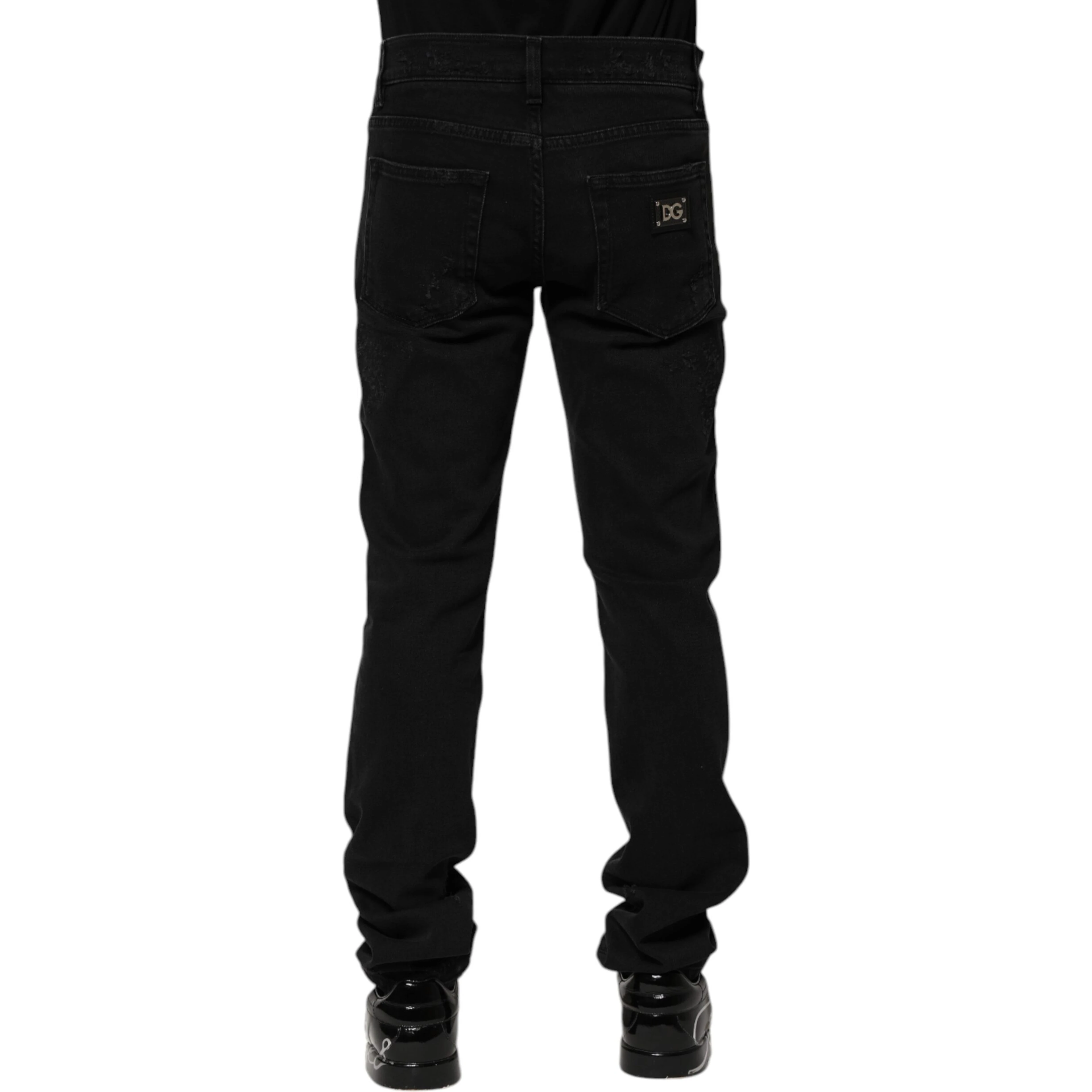 Black Cotton Skinny Men Denim Jeans
