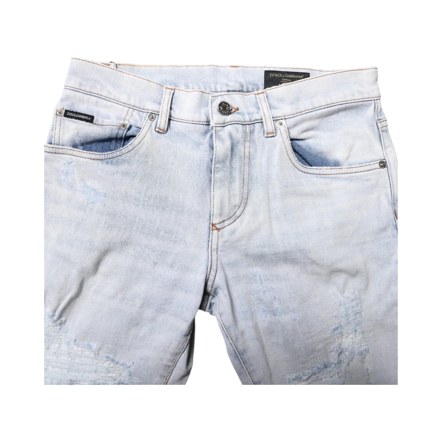 Light Blue Tattered Skinny Denim Jeans