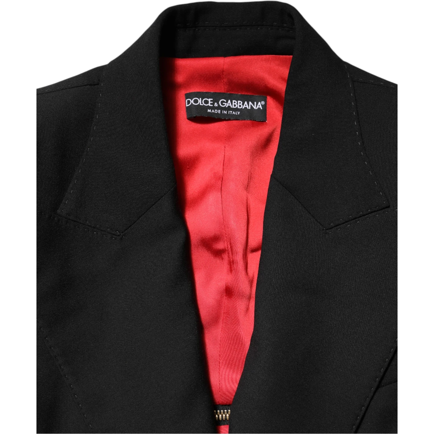 Black Wool Zipper Detailing Blazer Jacket
