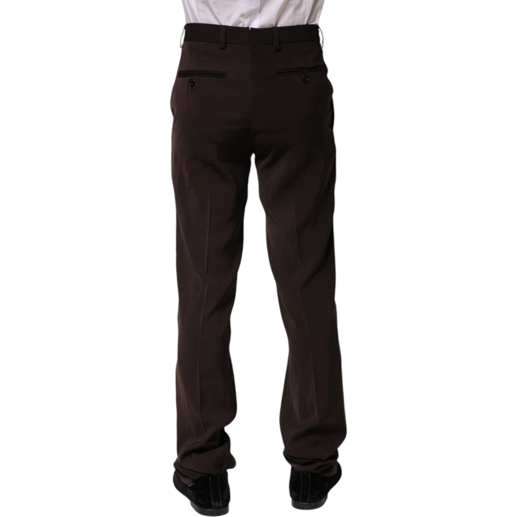 Dark Brown Mid Waist Dress Formal Pants