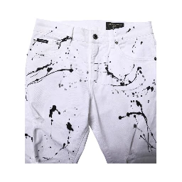 White ColorSplash Skinny Denim Jeans