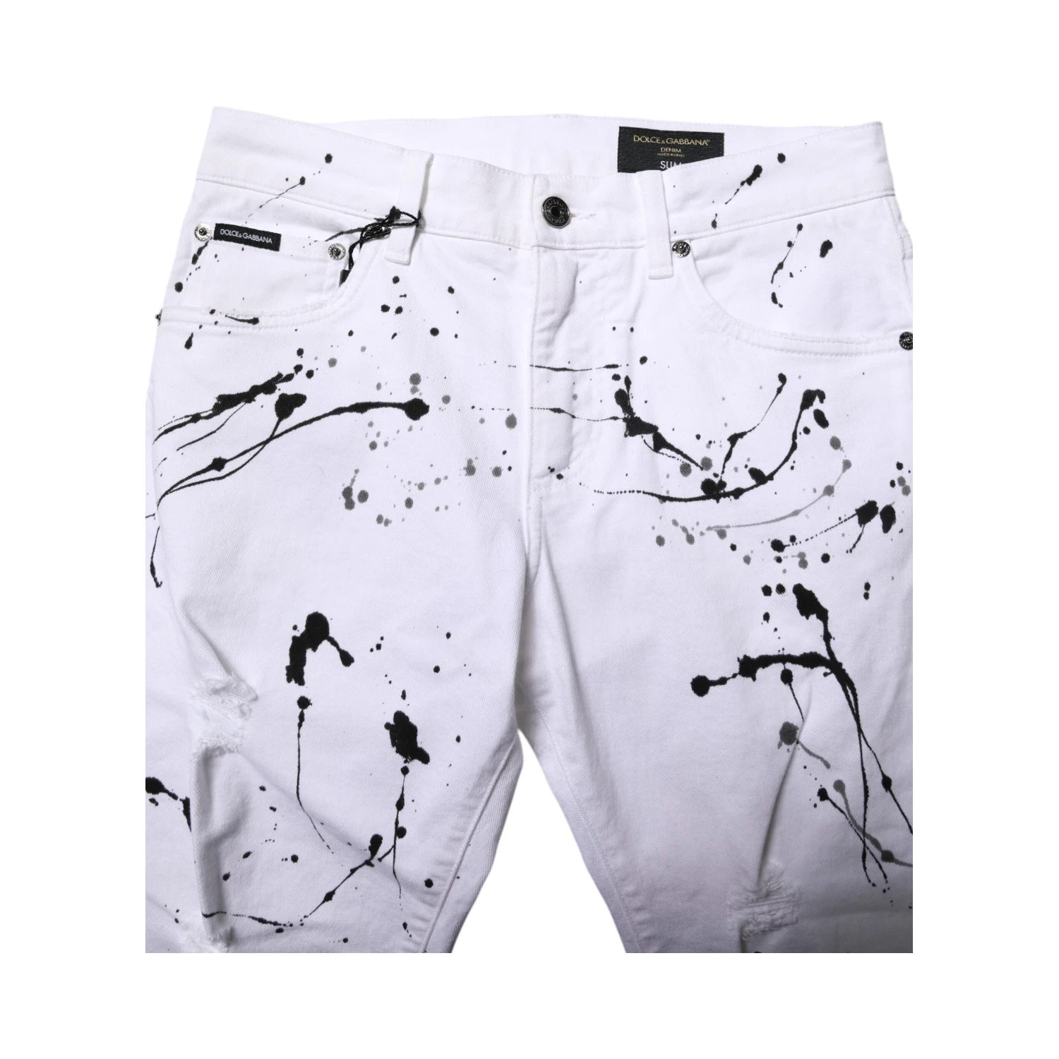 White ColorSplash Skinny Denim Jeans