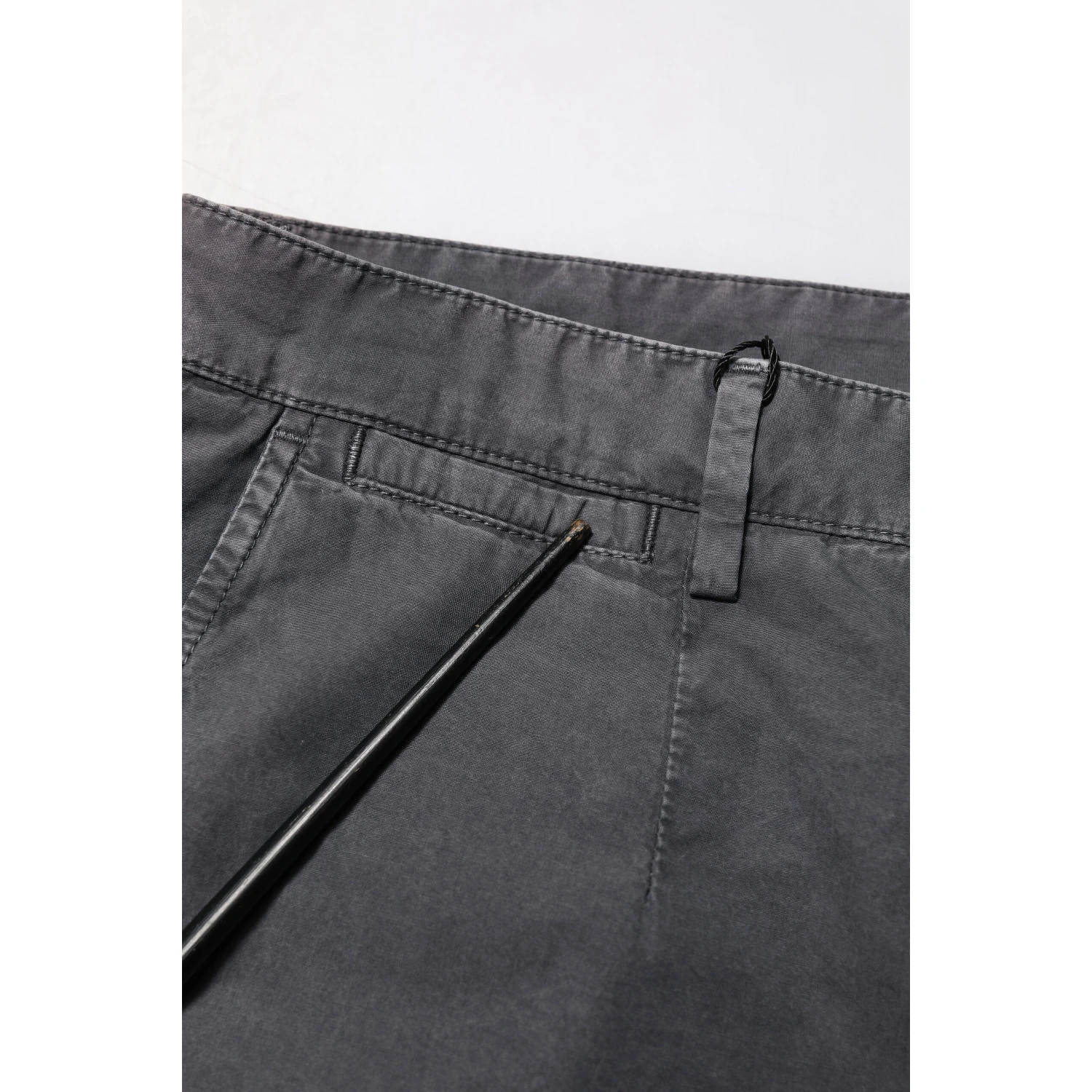 Dark Gray Cotton Stretch Denim Bermuda Shorts
