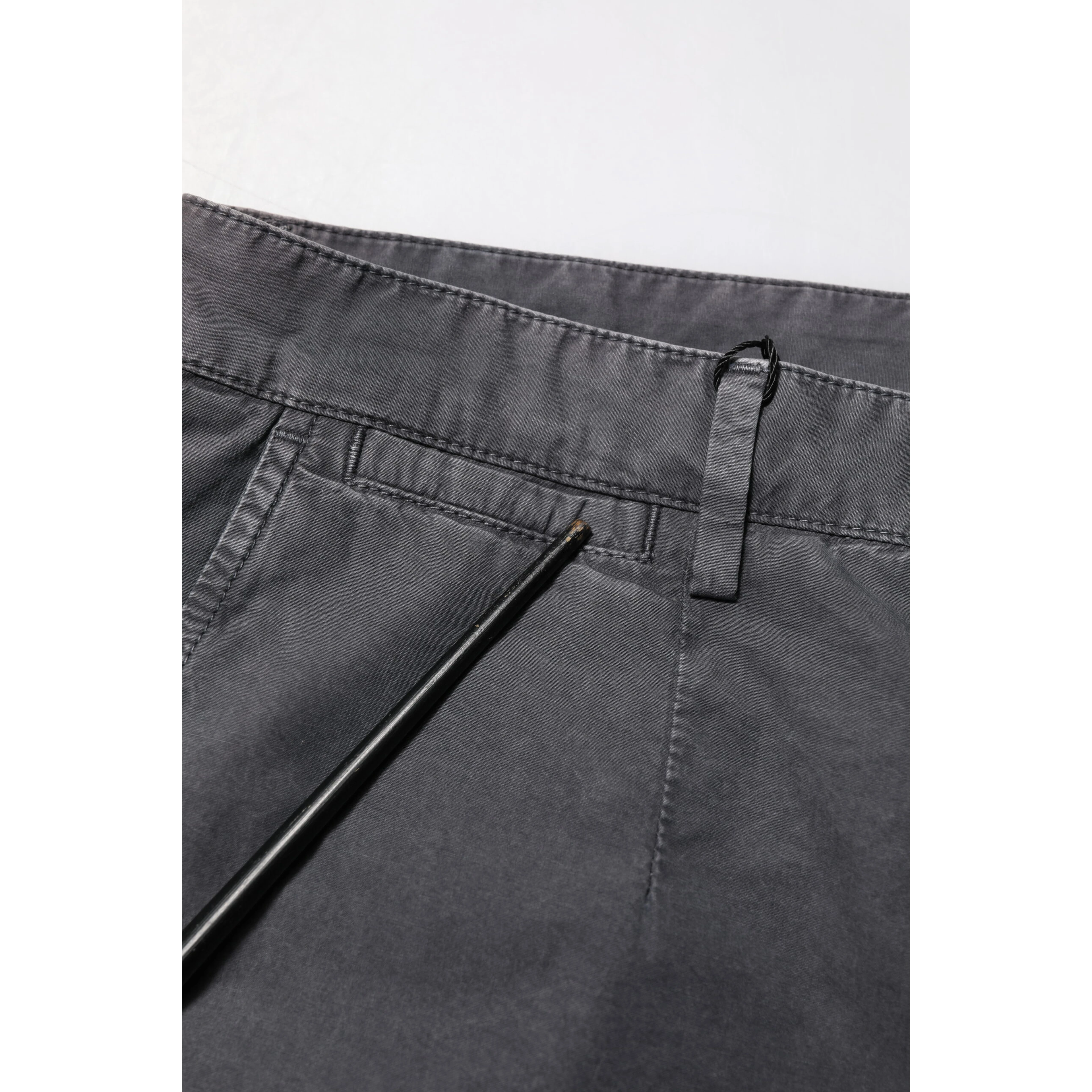 Dark Gray Cotton Stretch Denim Bermuda Shorts
