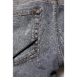 Gray Cotton Skinny Men Denim Jeans