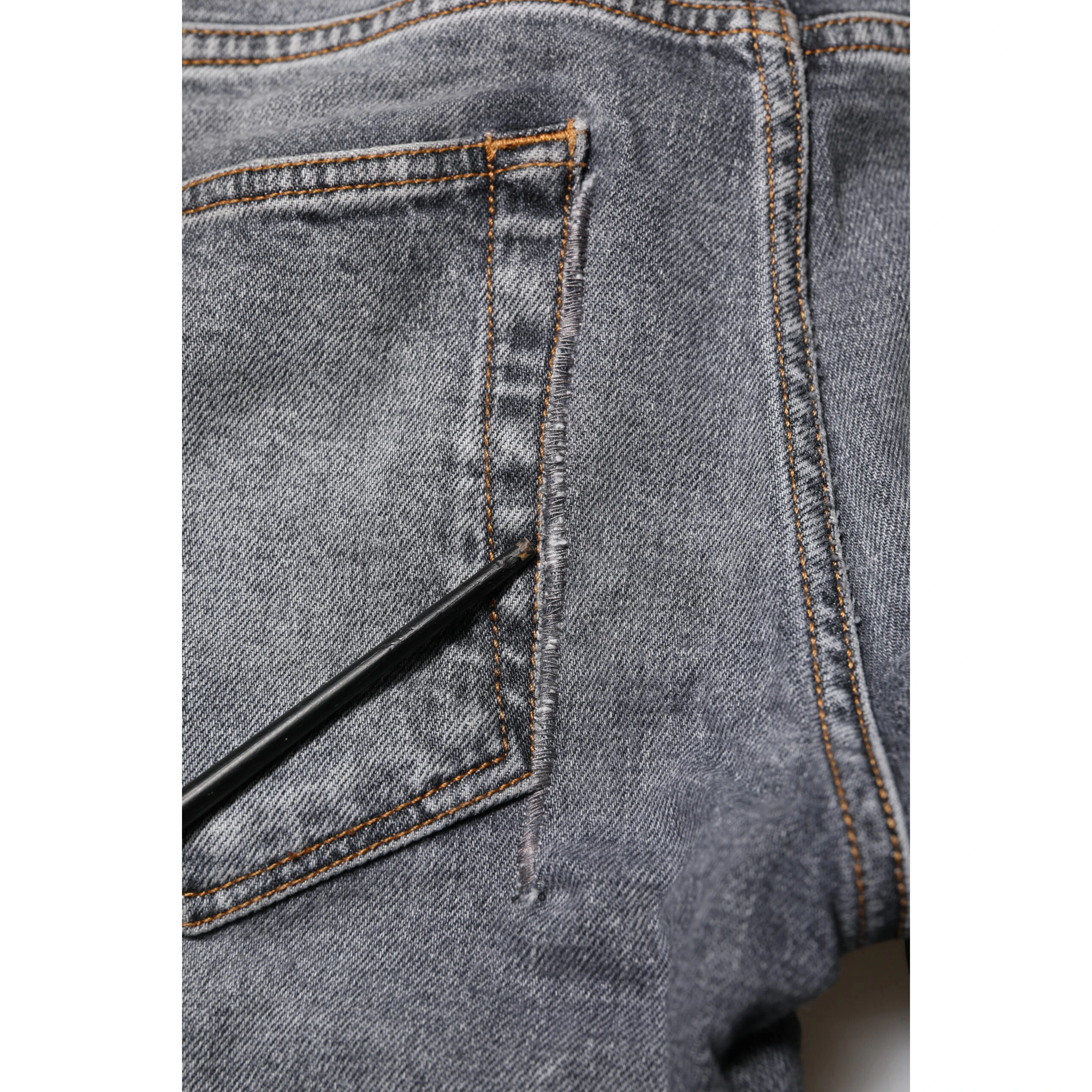 Gray Cotton Skinny Men Denim Jeans