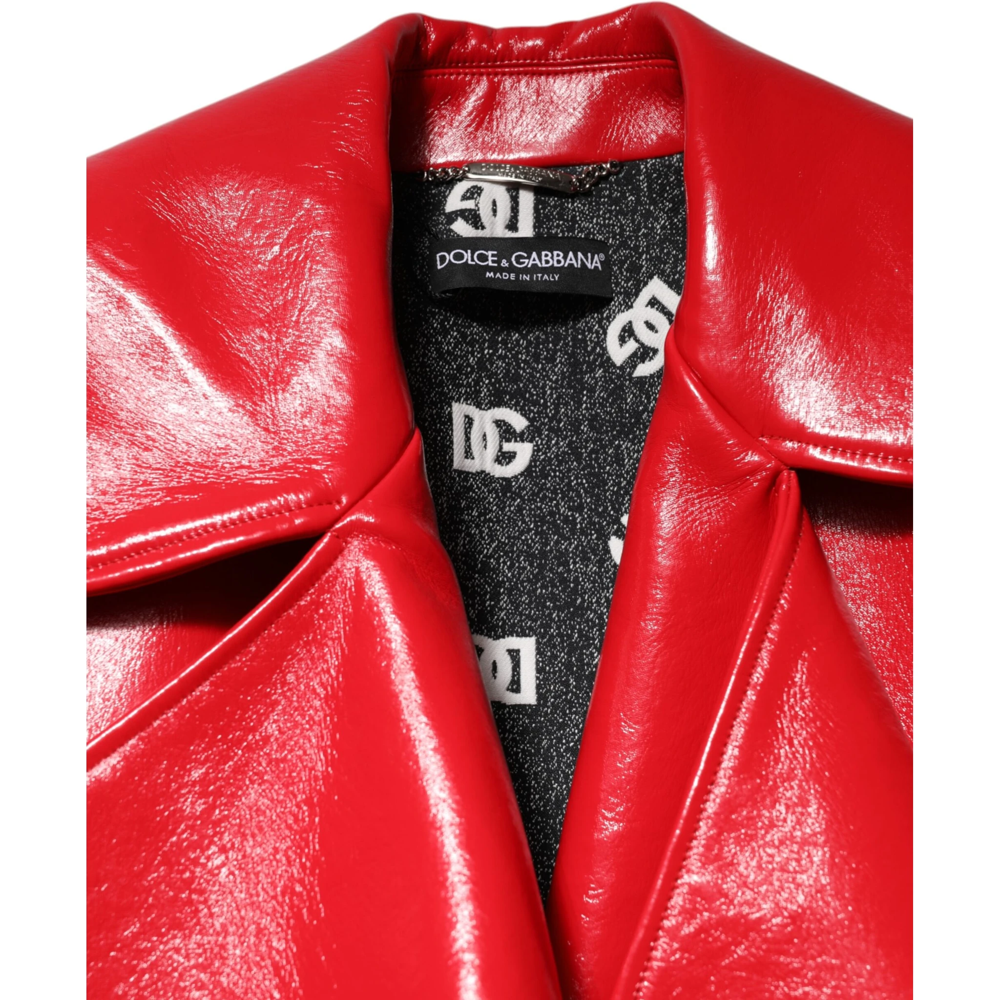 Red Lambskin Full Zipper Jacket