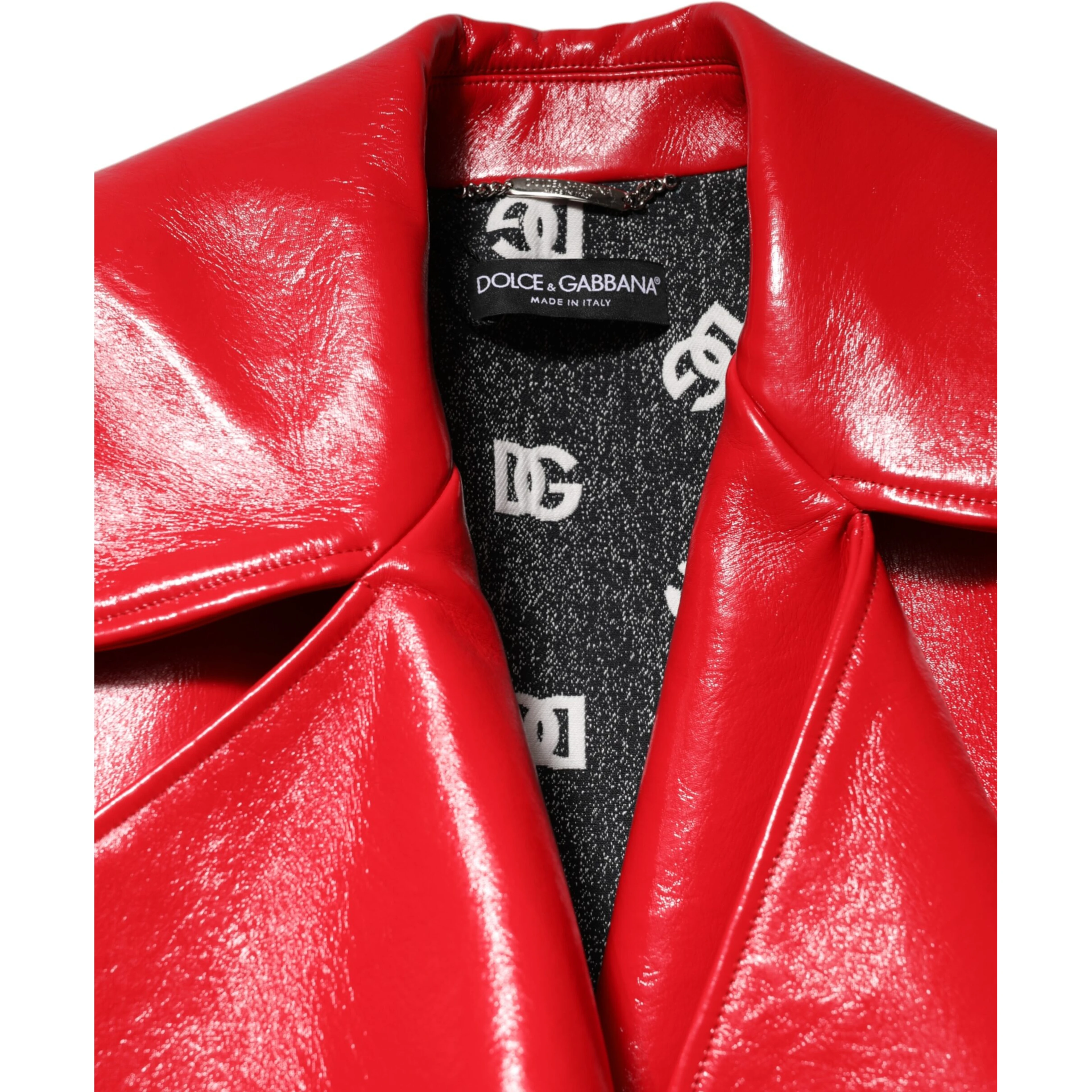 Red Lambskin Full Zipper Jacket