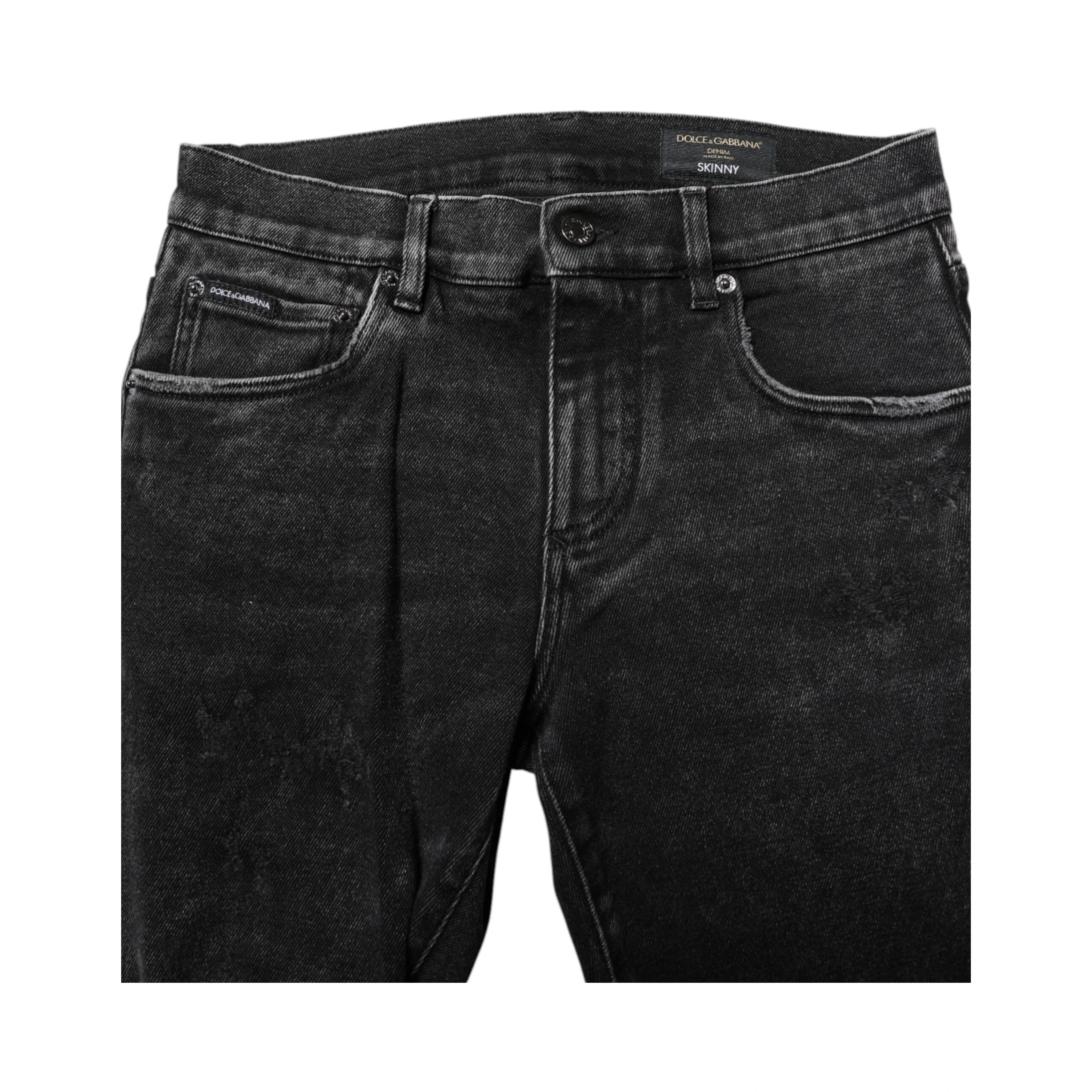 Black Cotton Skinny Men Denim Jeans