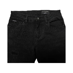 Black Cotton Skinny Men Denim Jeans