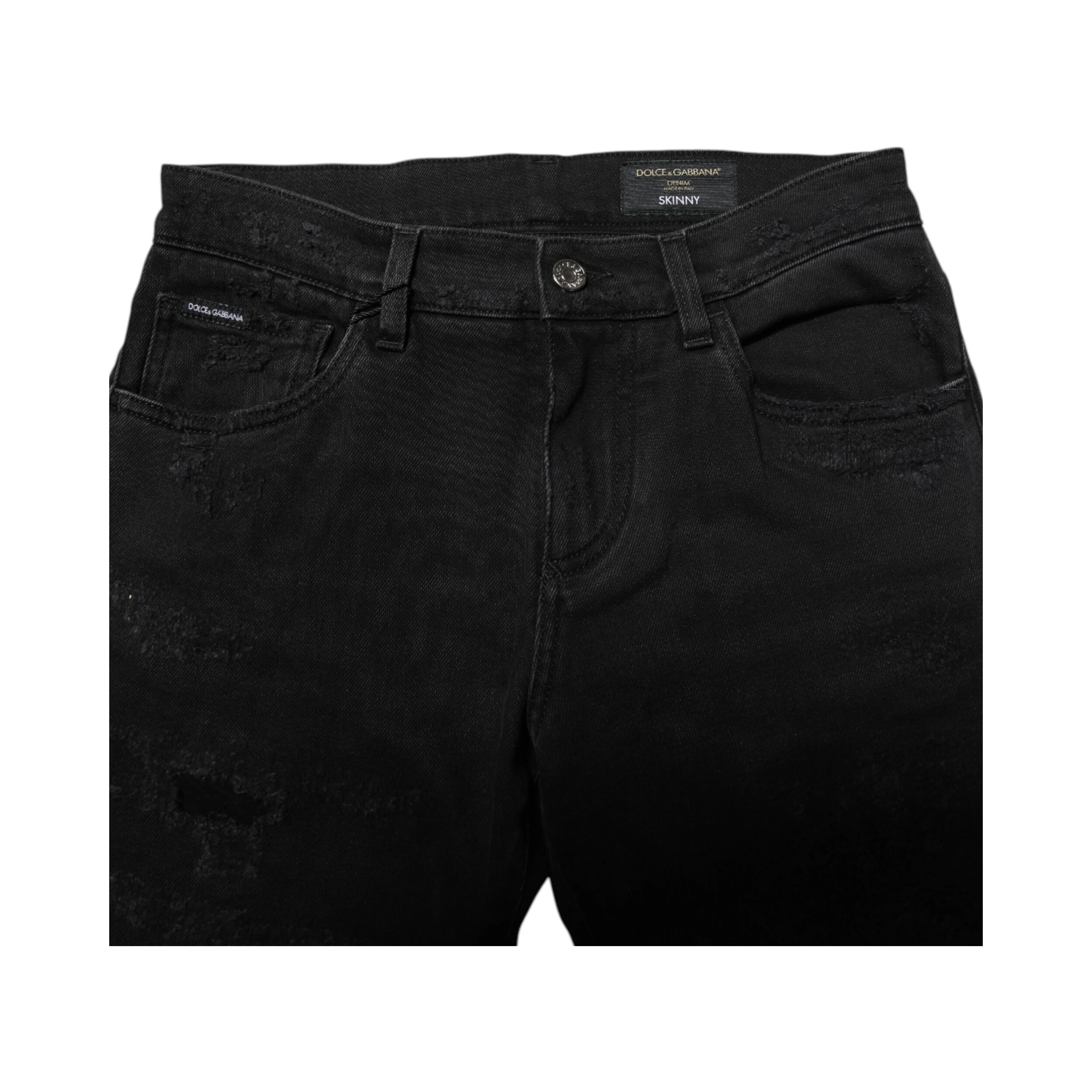 Black Cotton Skinny Men Denim Jeans