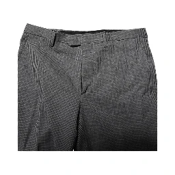 Black White Checkered Tapered Dress Pants