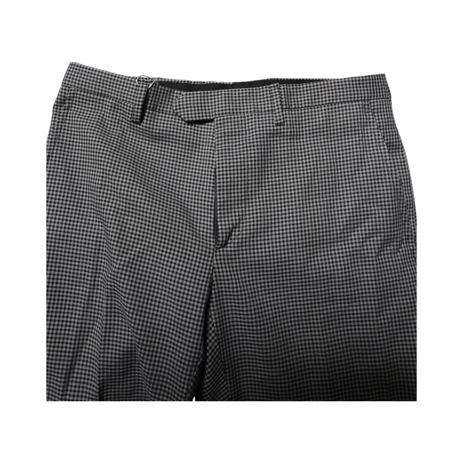 Black White Checkered Tapered Dress Pants