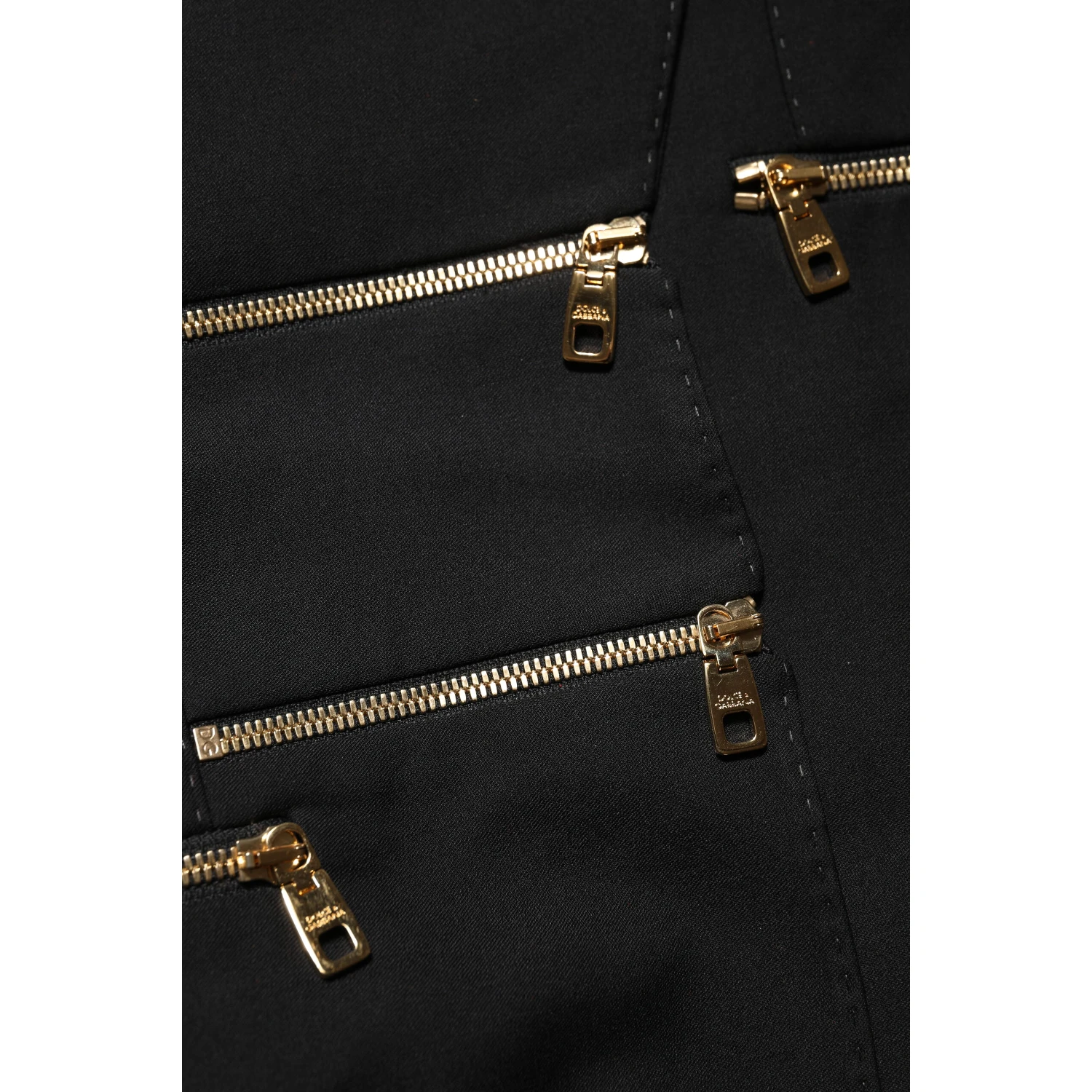Black Wool Zipper Detailing Blazer Jacket