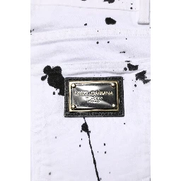 White ColorSplash Skinny Denim Jeans