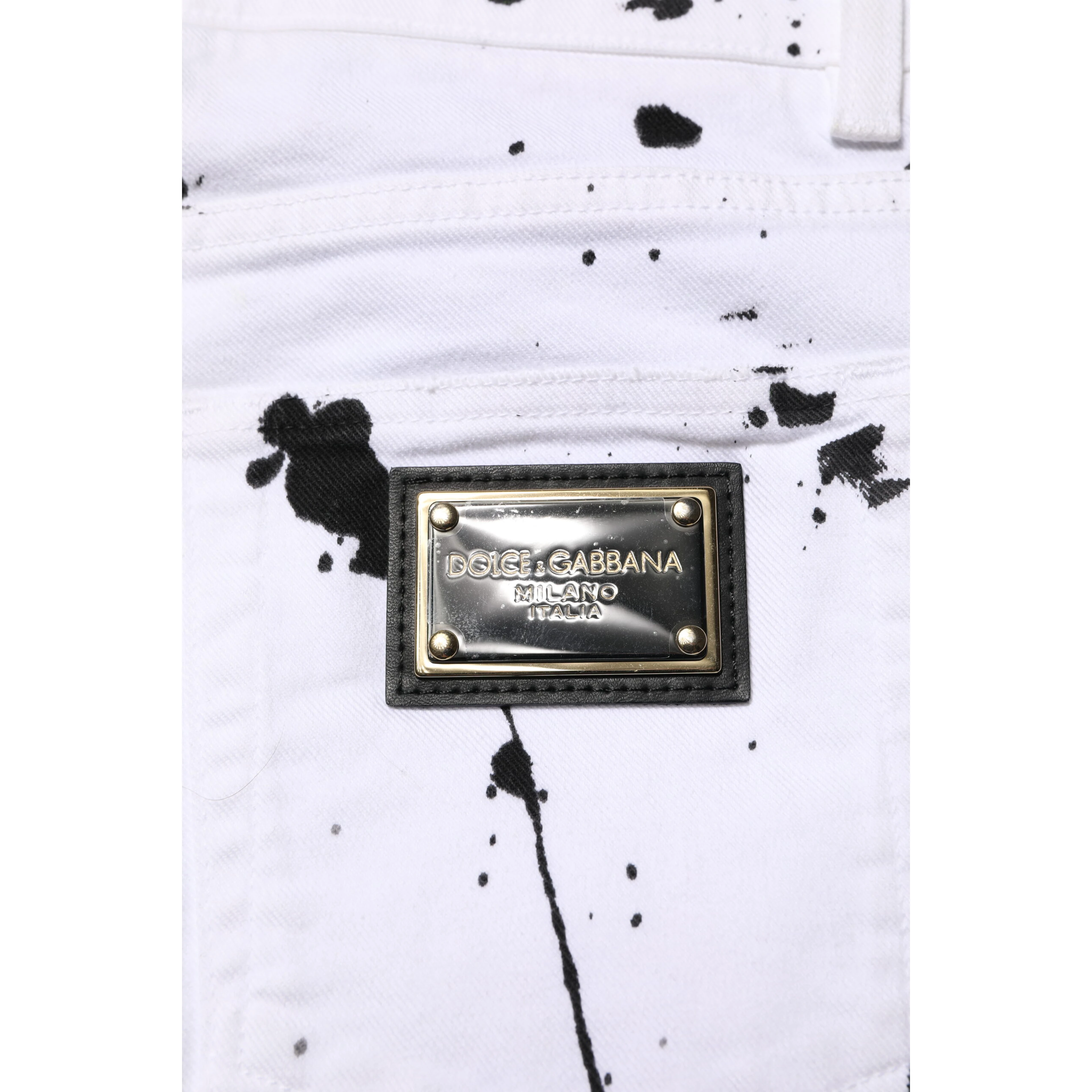 White ColorSplash Skinny Denim Jeans