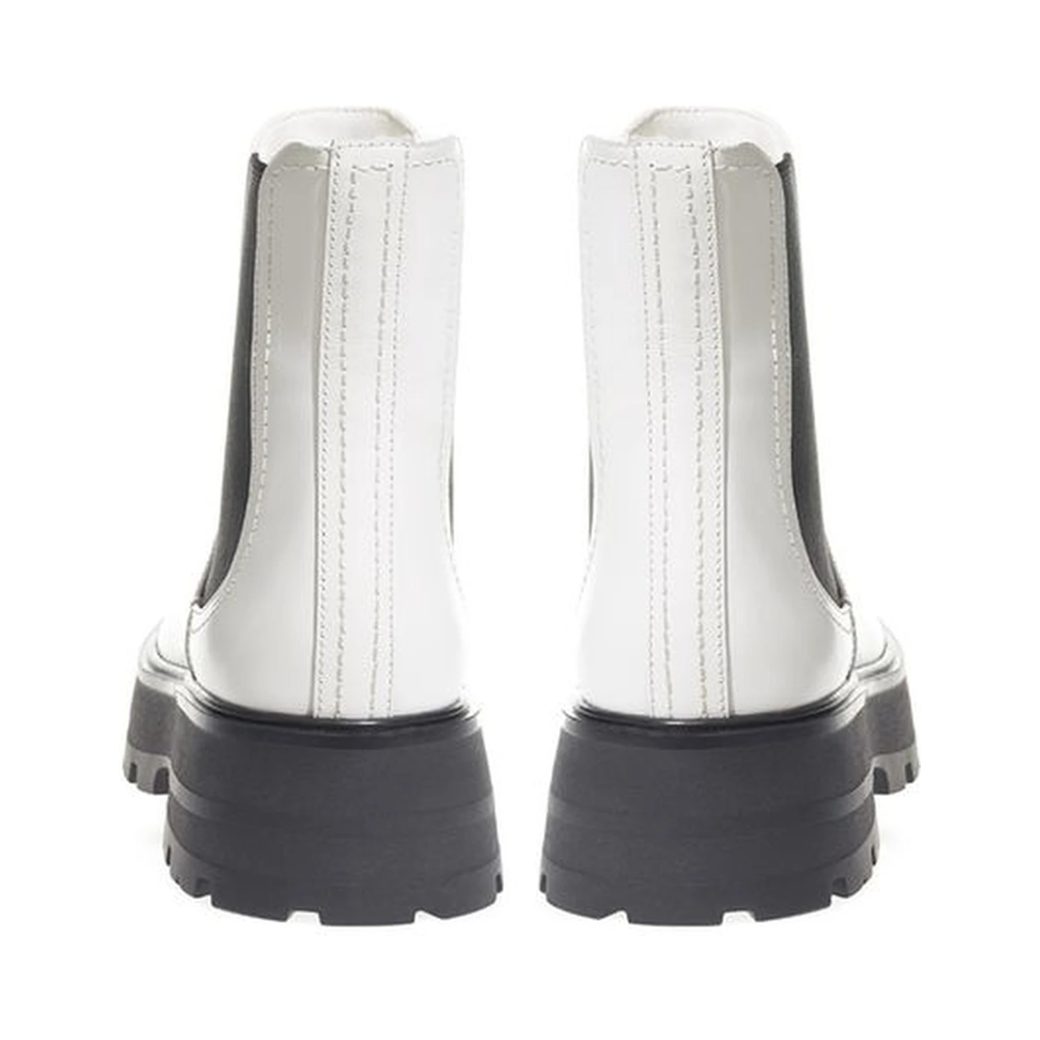 Black And White Leather Chelsea Boots