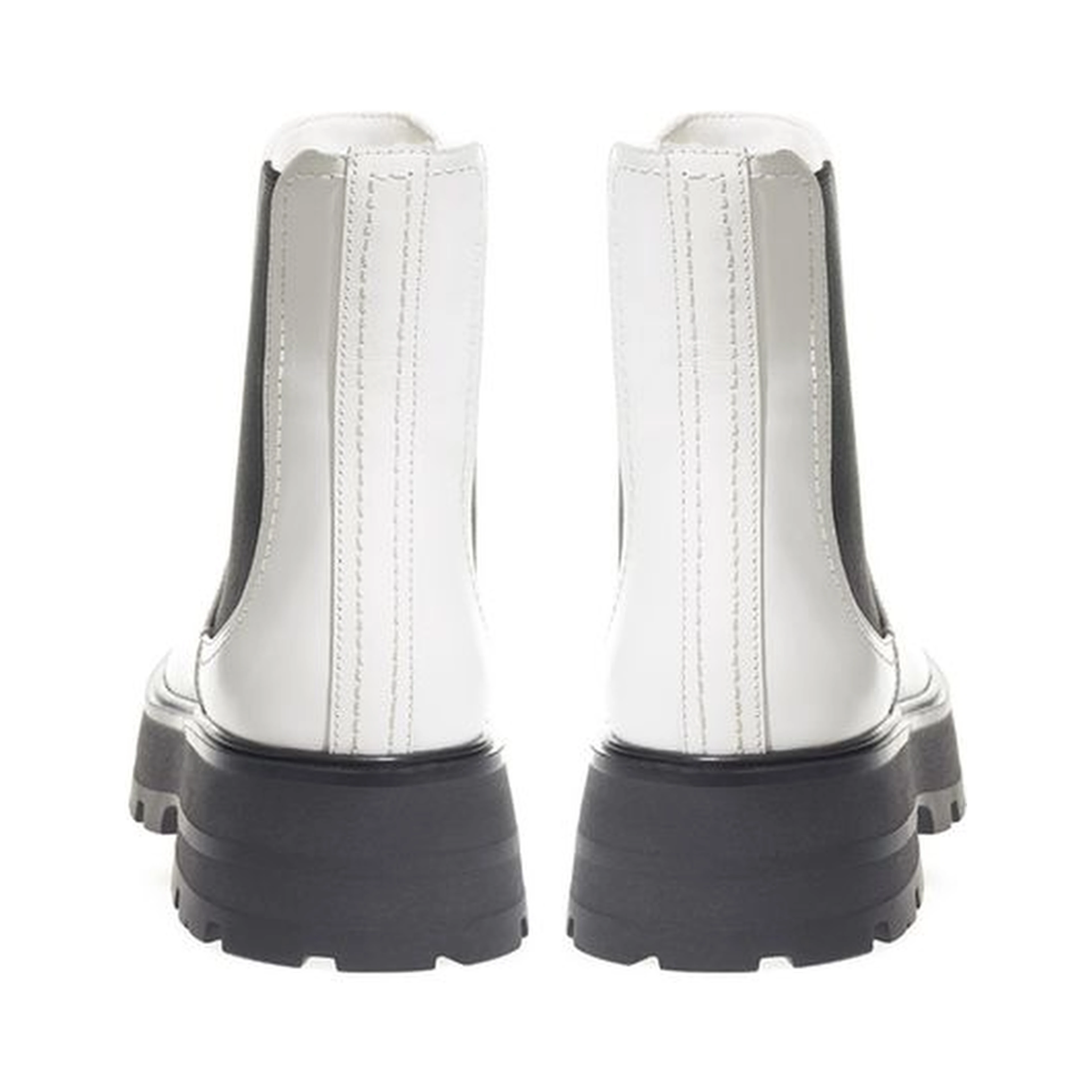Black And White Leather Chelsea Boots