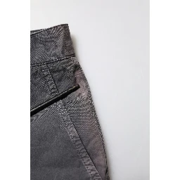 Dark Gray Cotton Stretch Denim Bermuda Shorts