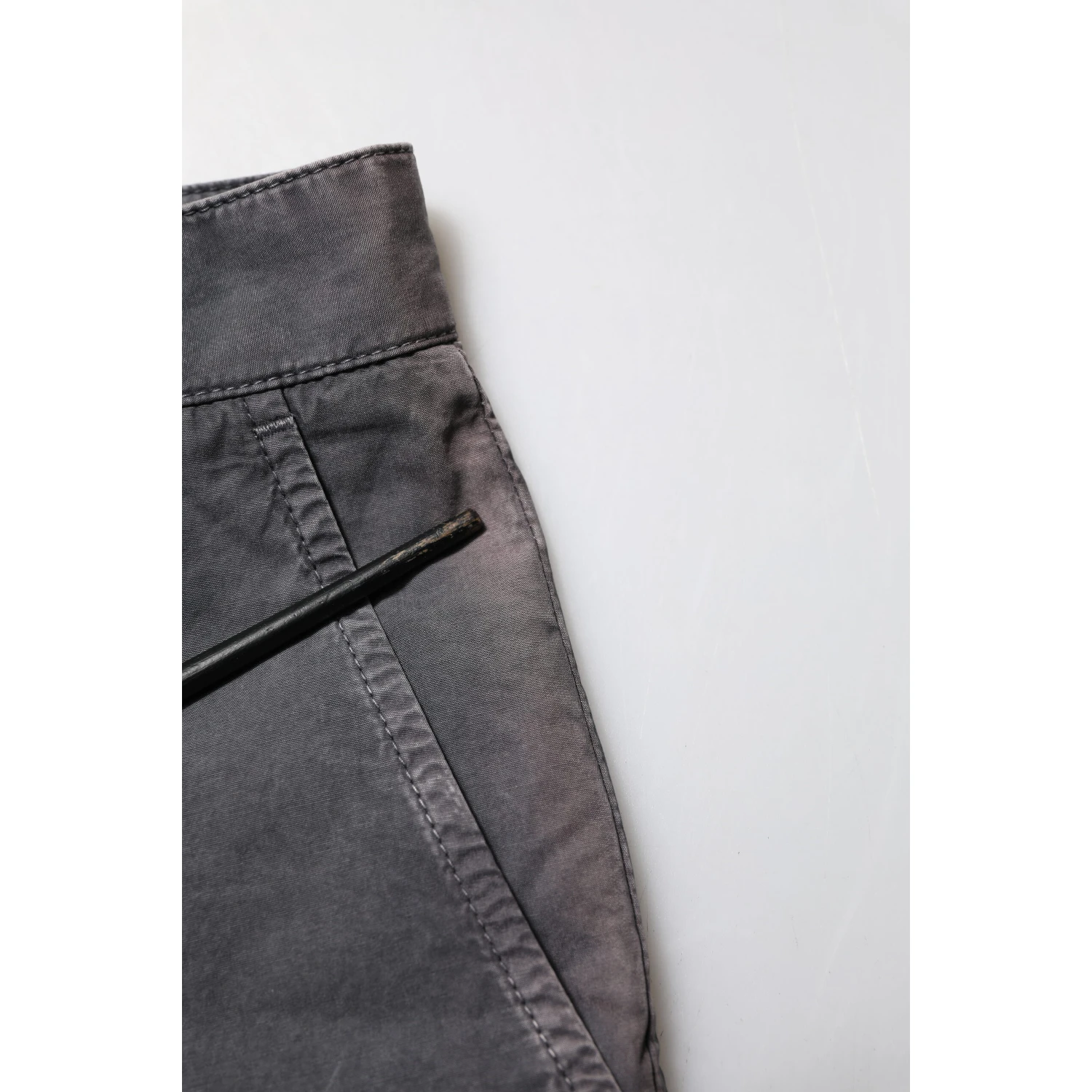 Dark Gray Cotton Stretch Denim Bermuda Shorts