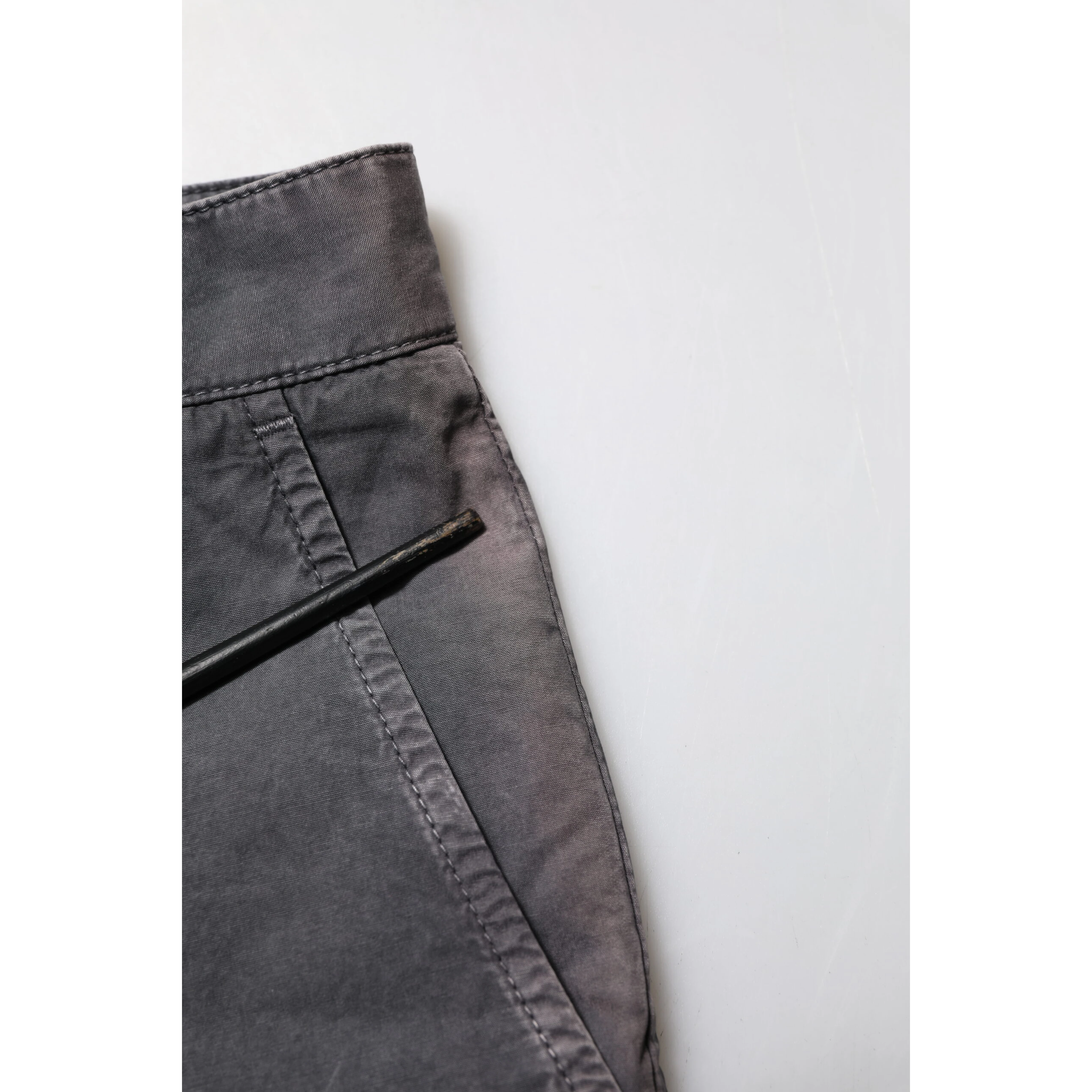 Dark Gray Cotton Stretch Denim Bermuda Shorts