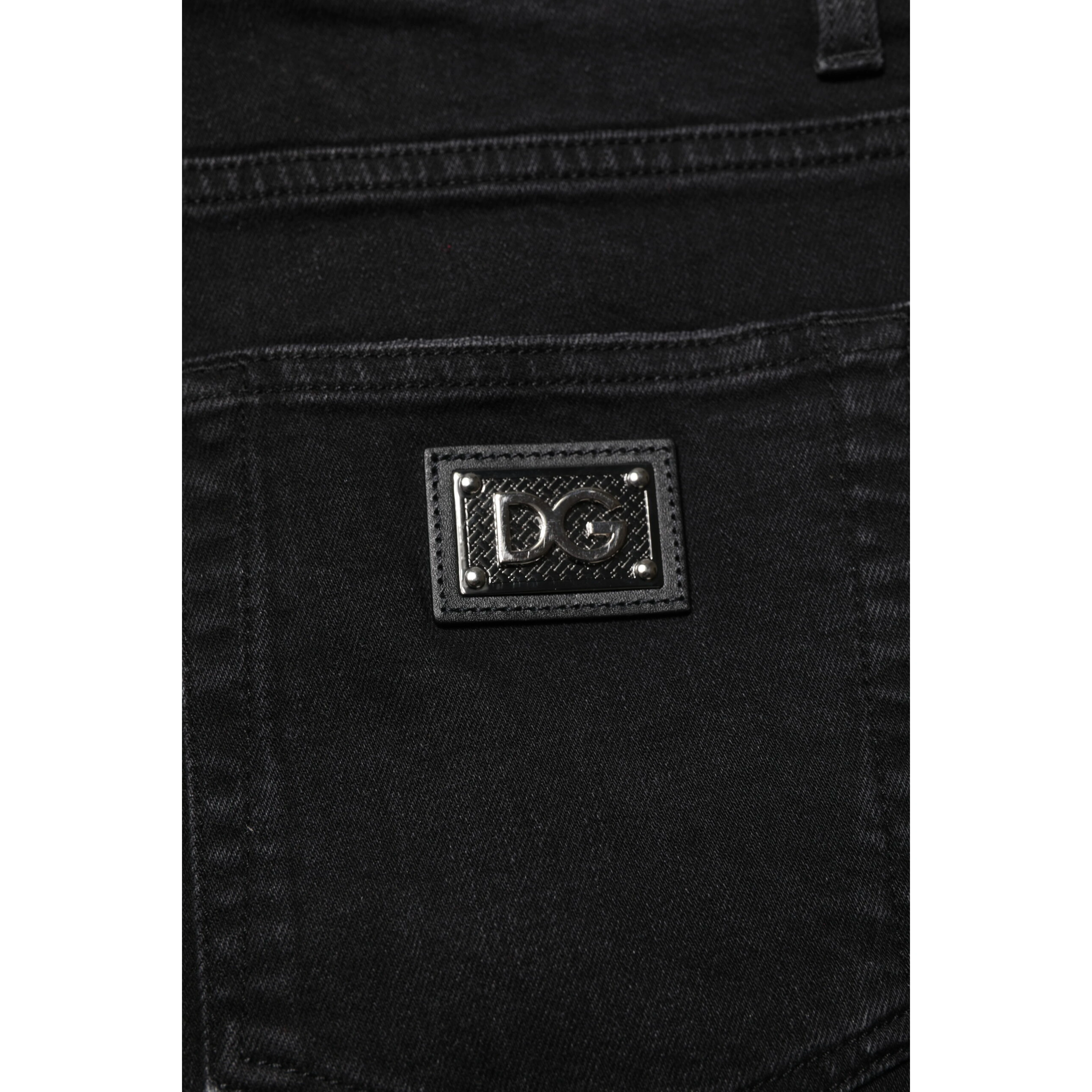 Black Cotton Skinny Men Denim Jeans